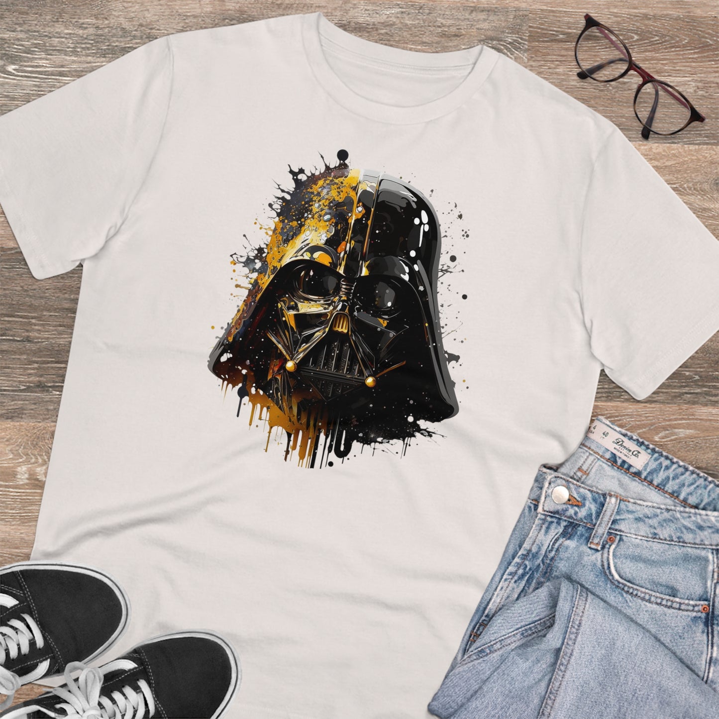 Darth Vader in Watercolor Style Eco-Friendly Unisex T-Shirt - Add Some Artistic and Sustainable Style to Your Wardrobe