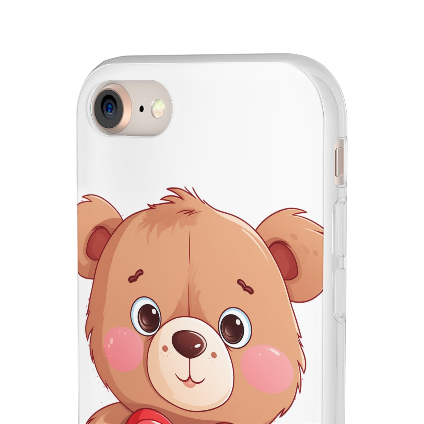 Teddy Bear Heart Phone Case - Flexi & Semi-Transparent - Valentine's Day