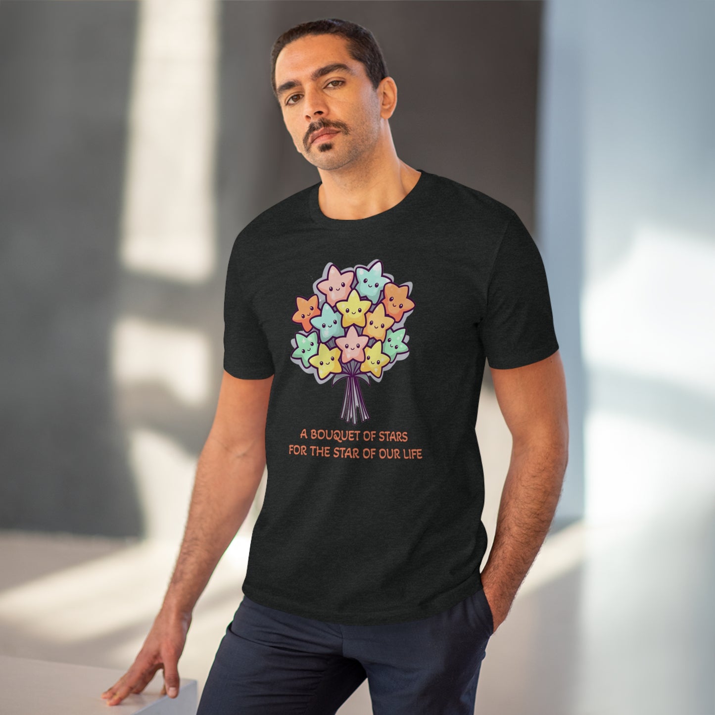 Bouquet of Stars for the Star of Our Life -  Unisex Eco-Friendly T-Shirt - Father's and Mother's Day Special