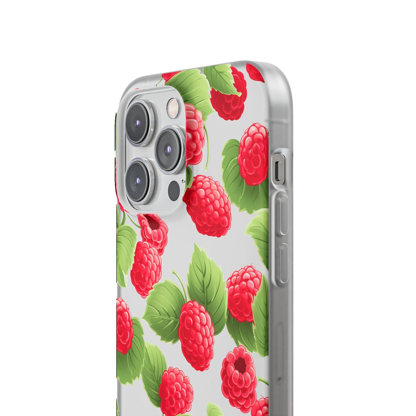 Raspberry Delight: Transparent Flexi Phone Case