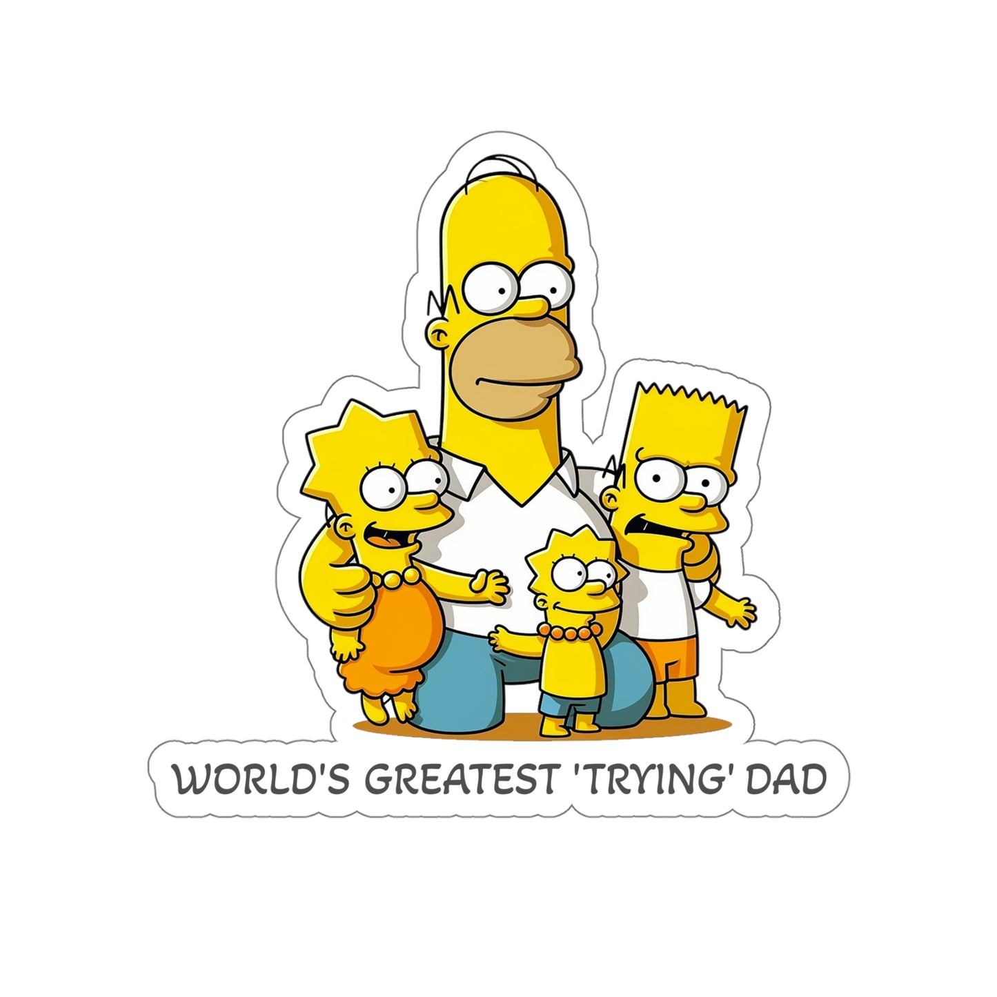 World's Greatest 'Trying' Dad" Father's Day Sticker - Celebrate Fatherhood with Homer and the Simpson