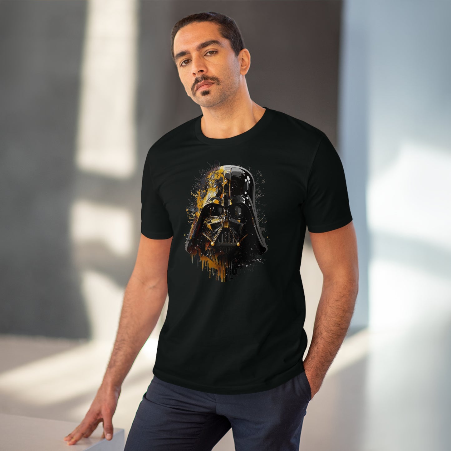 Darth Vader in Watercolor Style Eco-Friendly Unisex T-Shirt - Add Some Artistic and Sustainable Style to Your Wardrobe