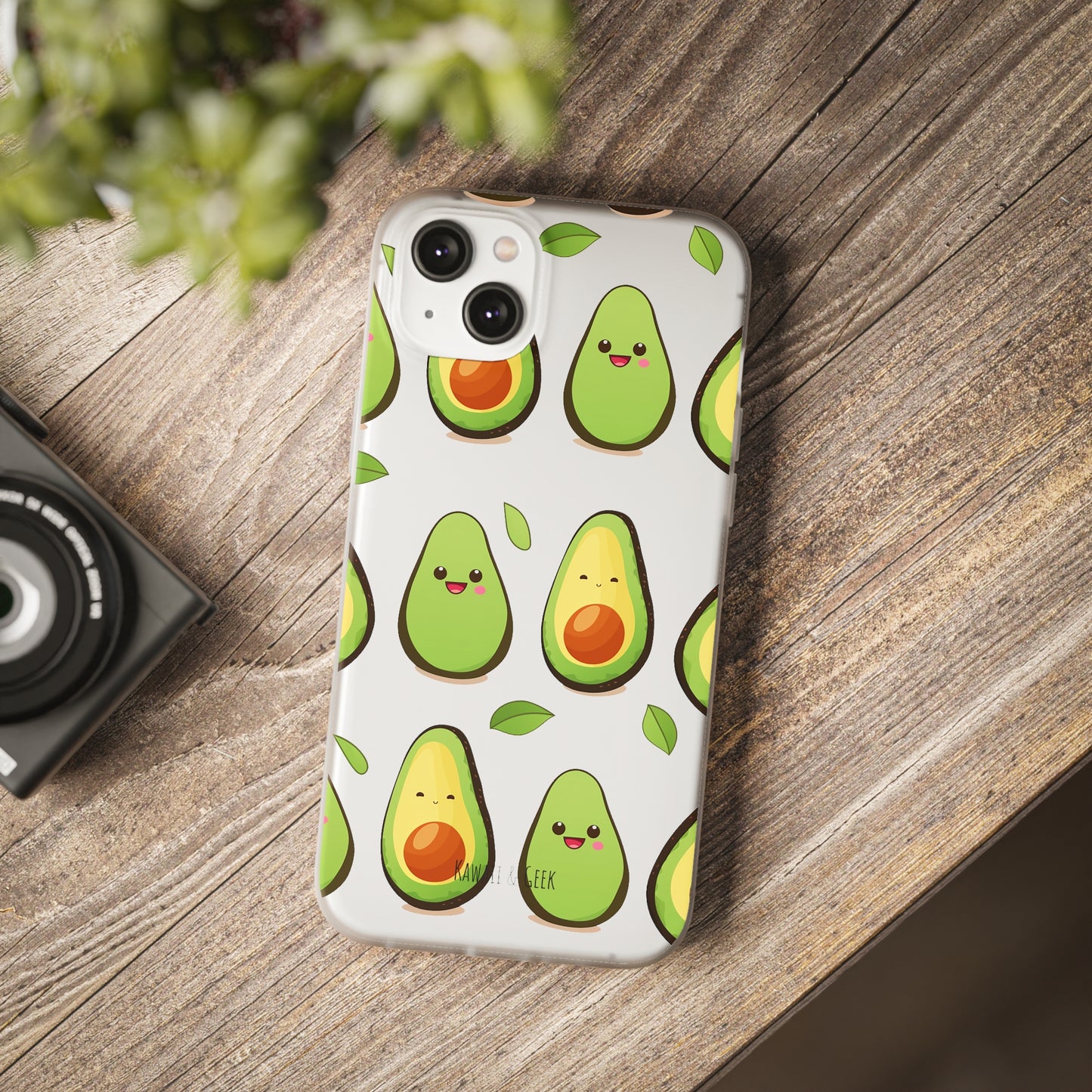 Cute Avocado Transparent Flexi Case: Perfect Blend of Style & Function