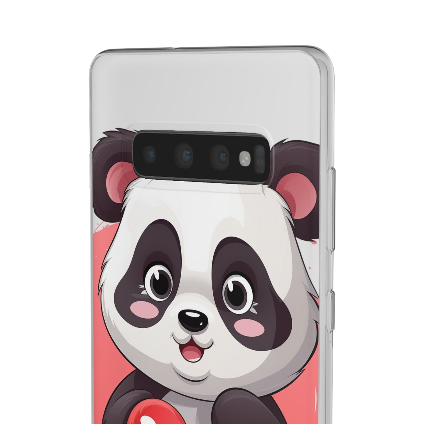 Valentine's Panda Heart Phone Case - Flexi & Semi-Transparent