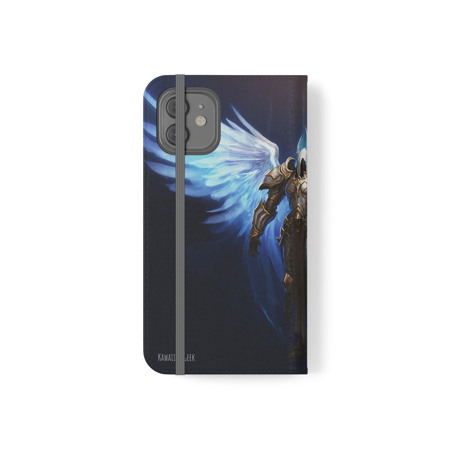 Archangel Flip Phone Case: Ethereal Wings & Sword Design