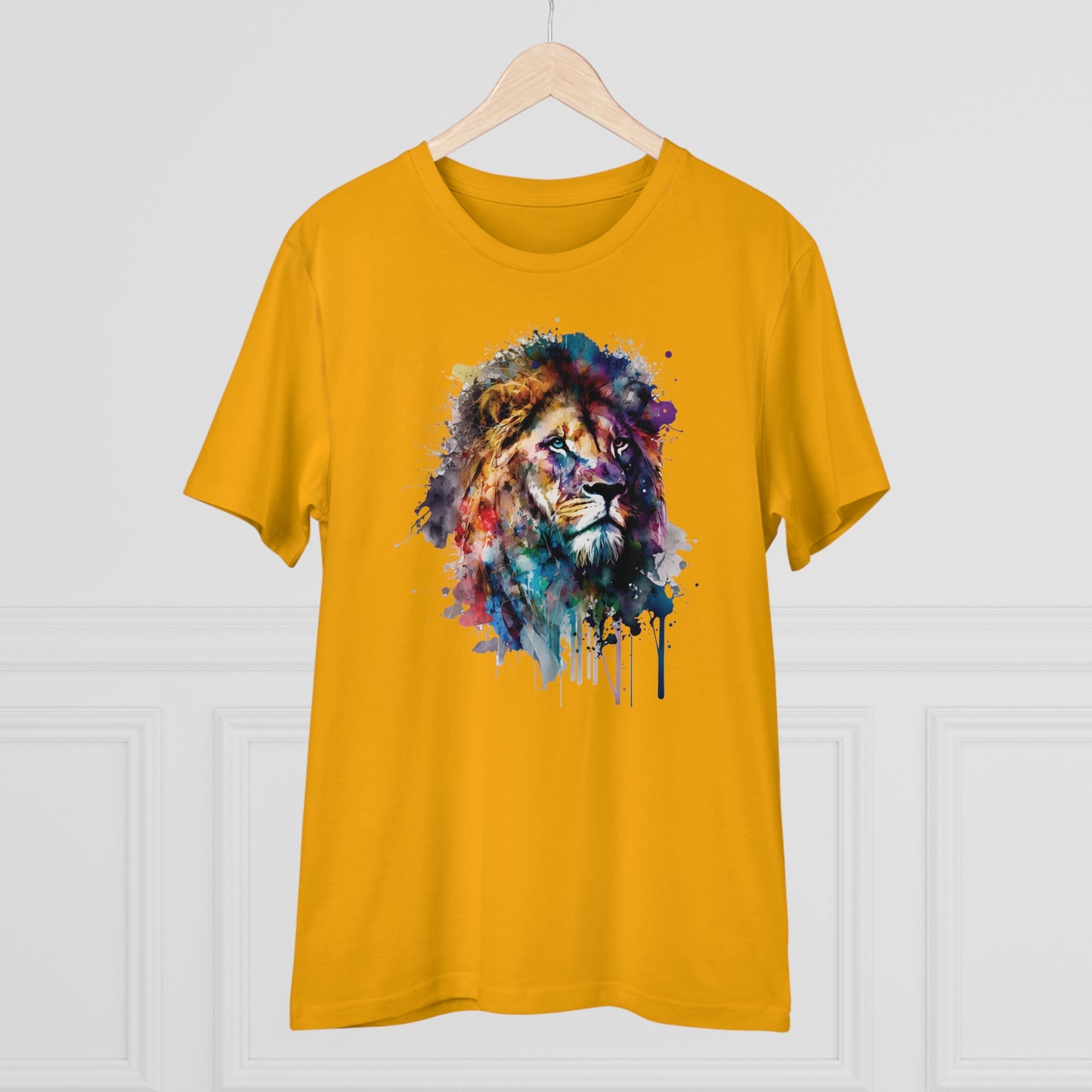 Majestic Lion T-Shirt in Watercolor Style - Unisex and Eco-Friendly Fashion Statement