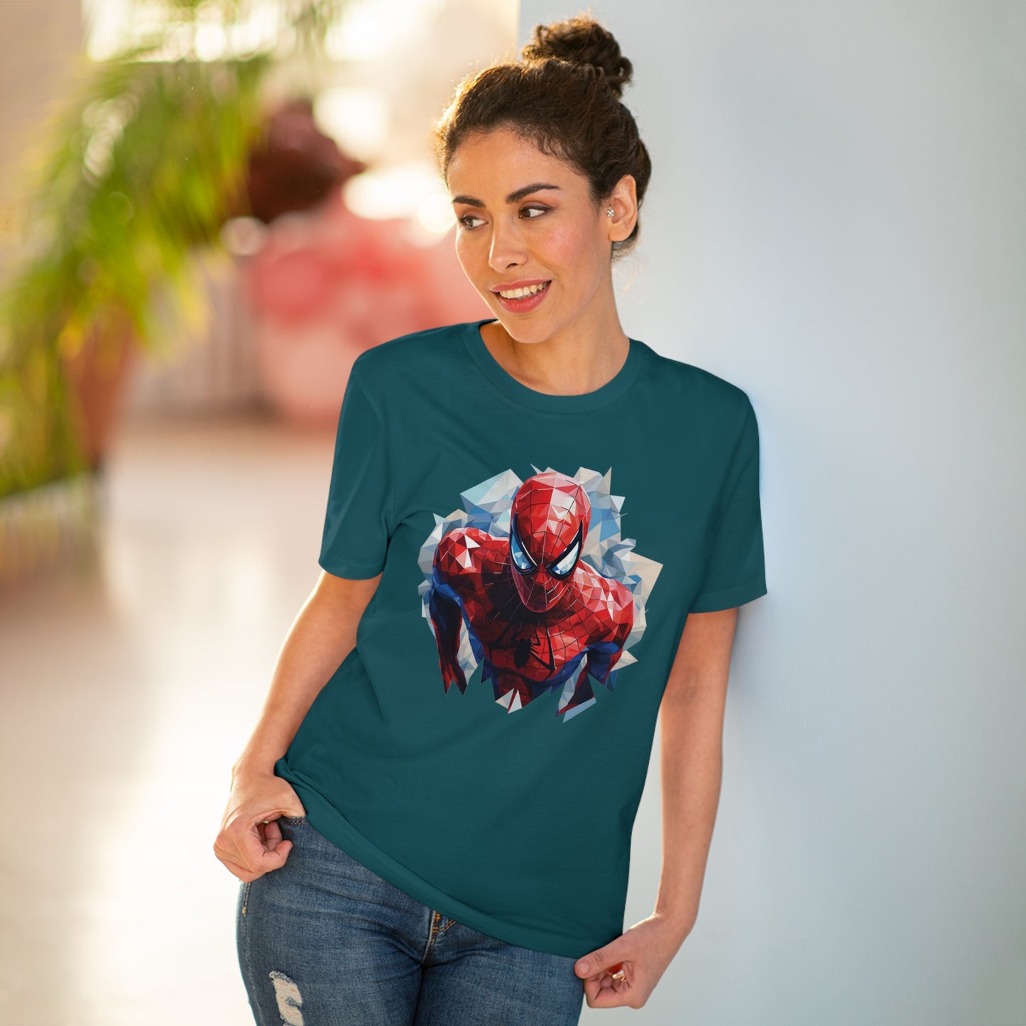 Spider-Man Polygonal Geometric T-Shirt - Swing into Stylish Adventure