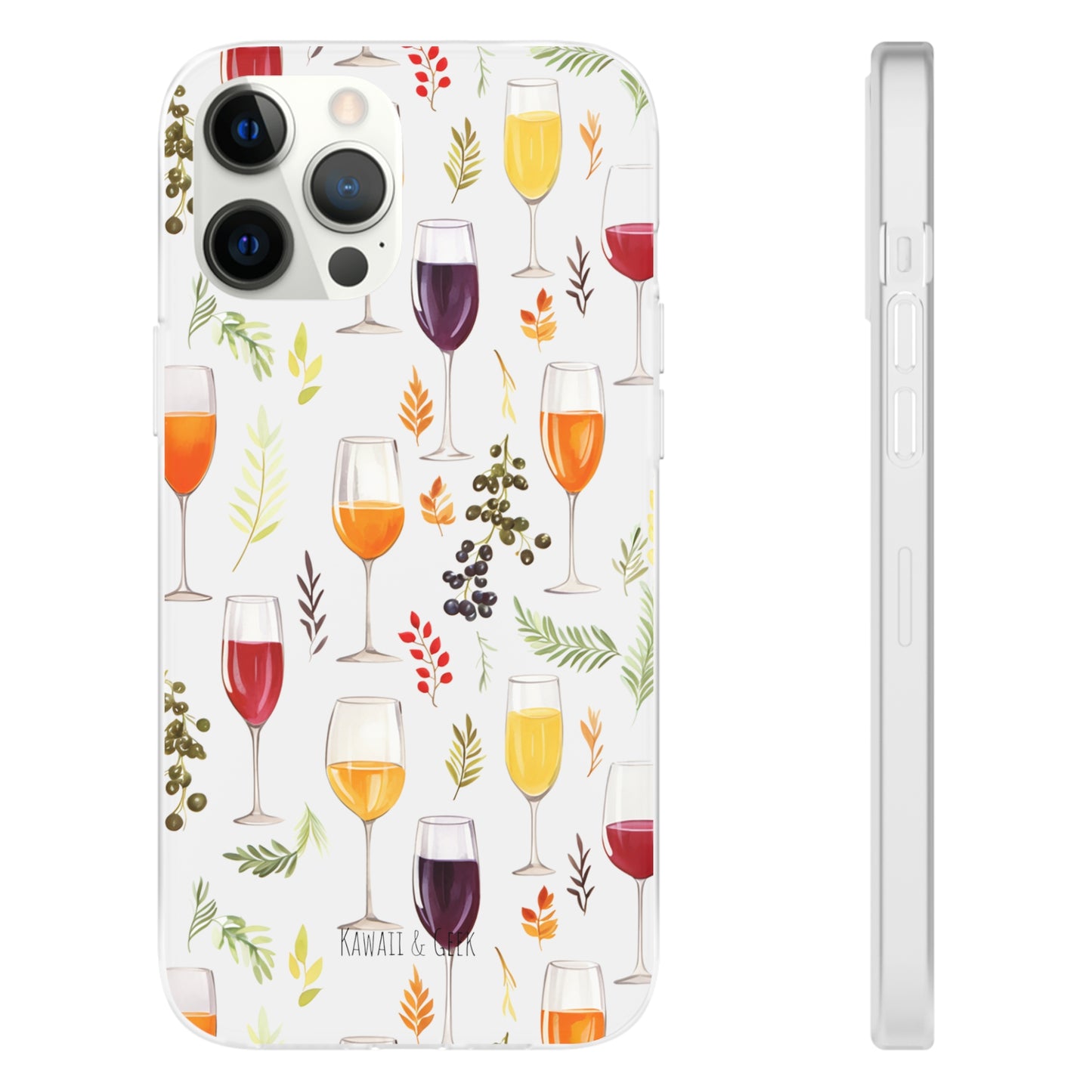 Elegant Wine Glasses Transparent Flexi Phone Case