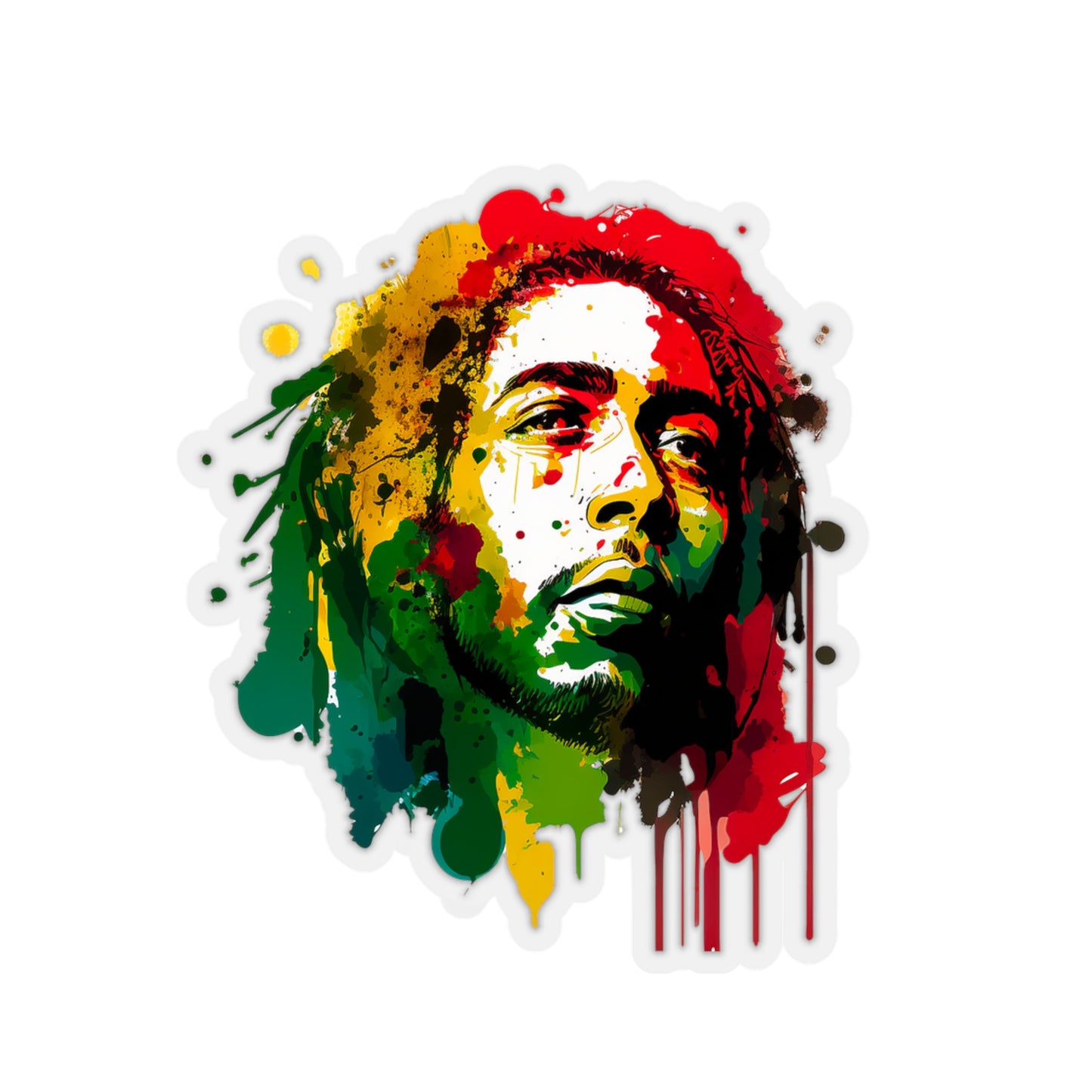 Bob Marley in Watercolor Style Sticker - Add Some Musical and Colorful Style to Your Tech