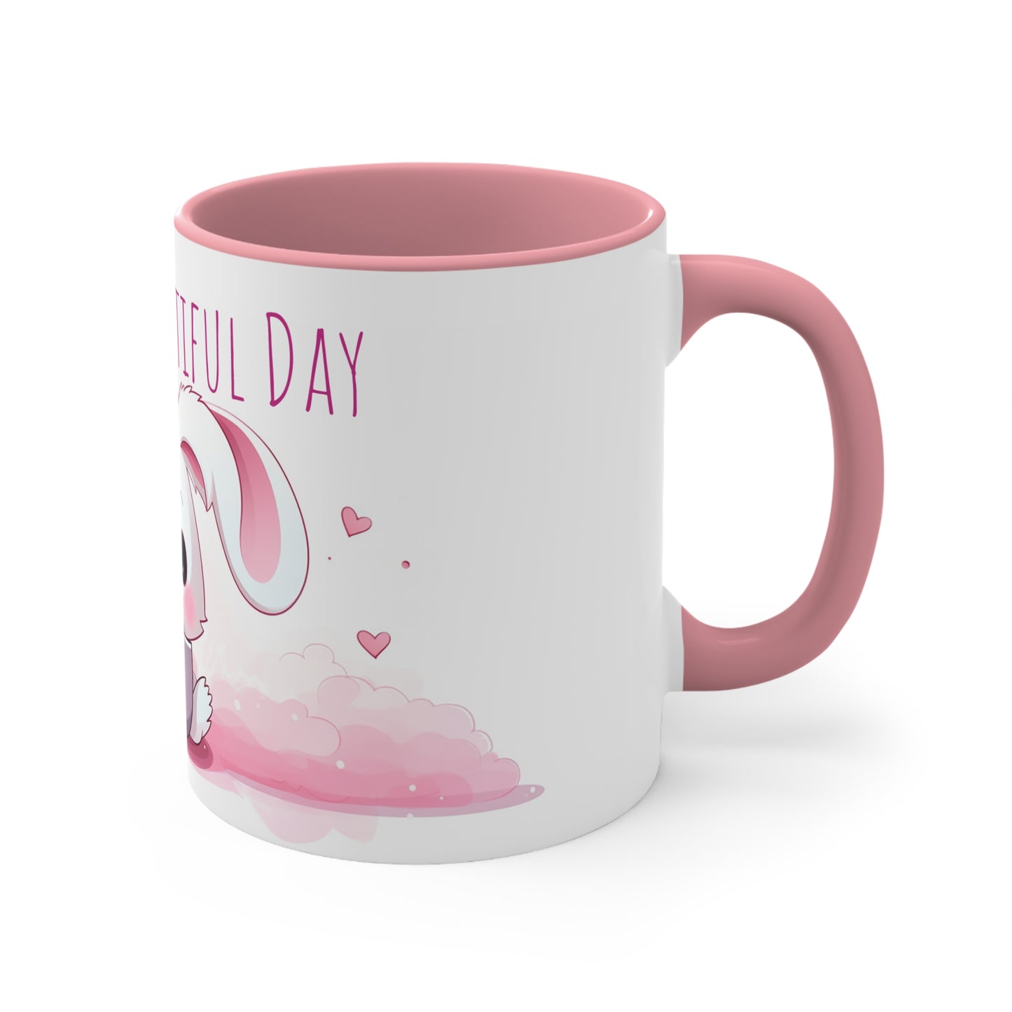 Kawaii Bunny Coffee Mug : "Hoppy Brew-tiful Day"