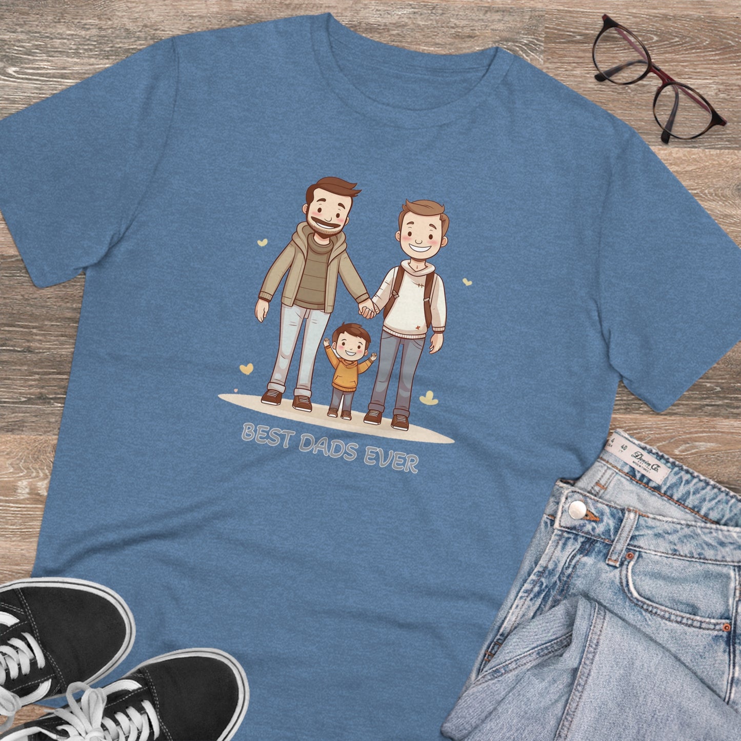 Best Dads Ever LGBT Father's Day T-Shirt - Celebrate Love, Family, and Sustainability