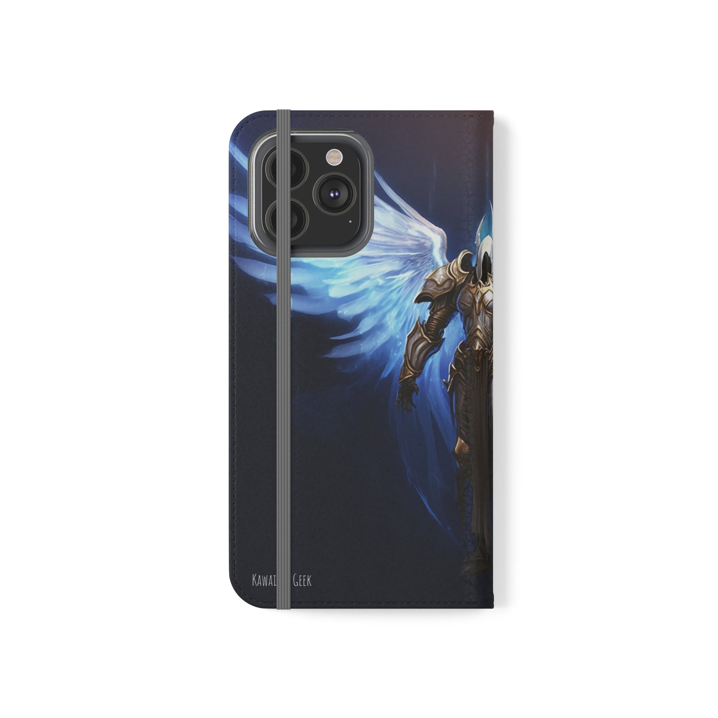 Archangel Flip Phone Case: Ethereal Wings & Sword Design