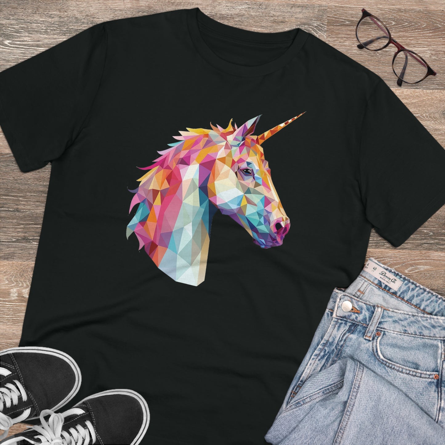 Unicorn Polygonal T-Shirt - Embrace Magical Elegance