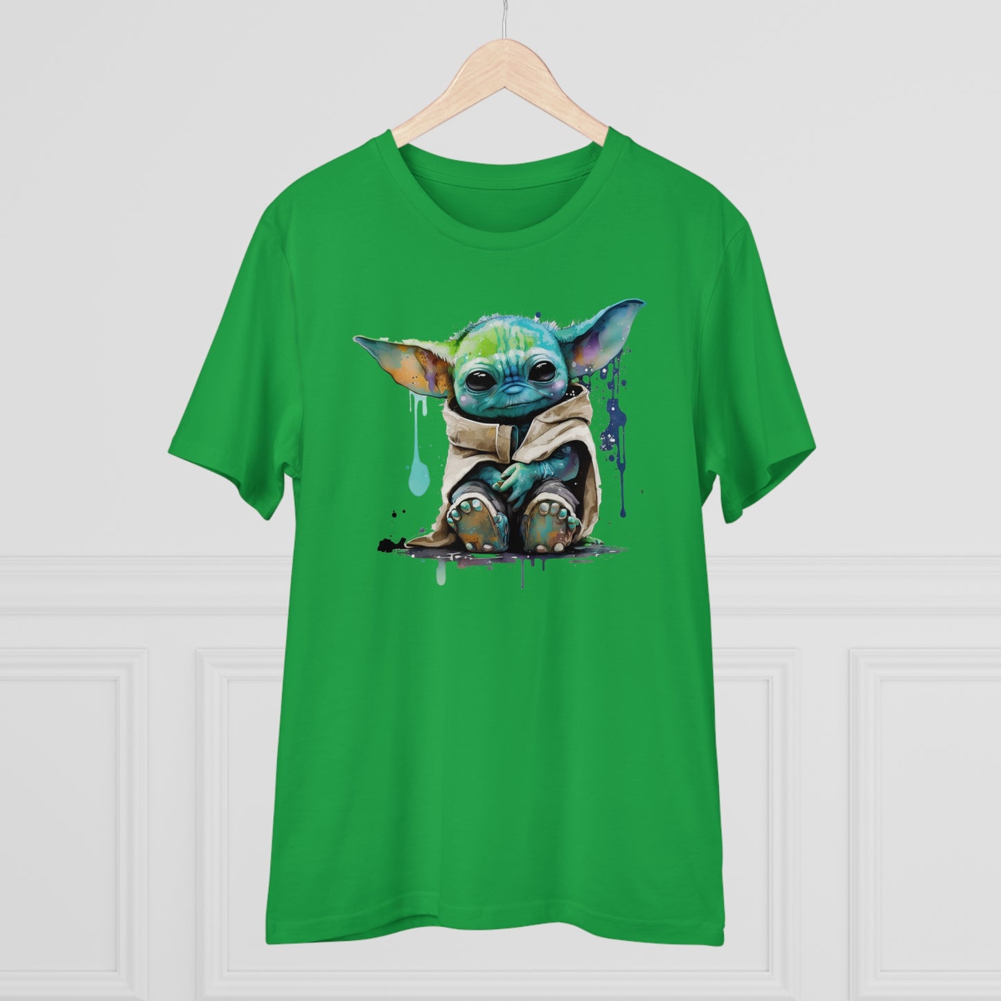 Baby Yoda in Watercolor Style Organic Unisex T-Shirt - Add Some Cute and Eco-Friendly Style to Your Wardrobe