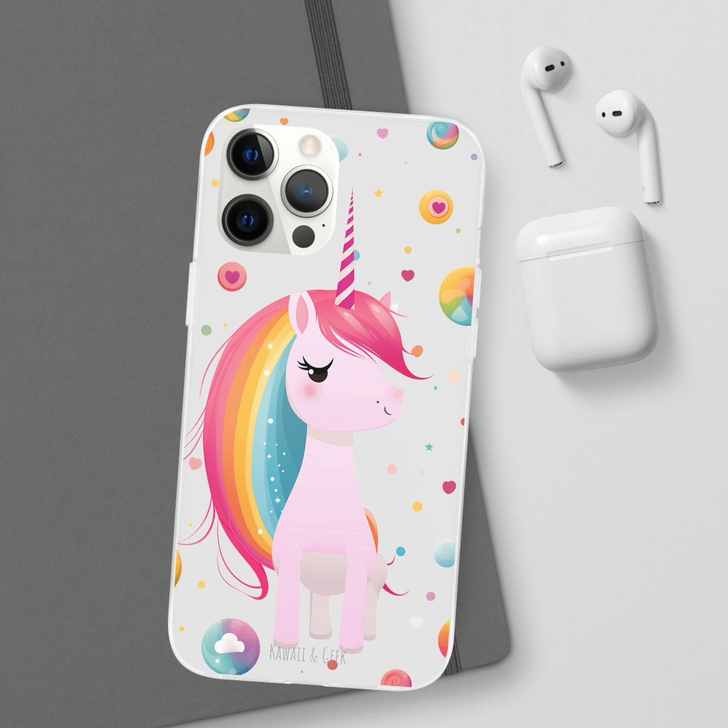 Kawaii Unicorn Flexi Transparent Phone Case