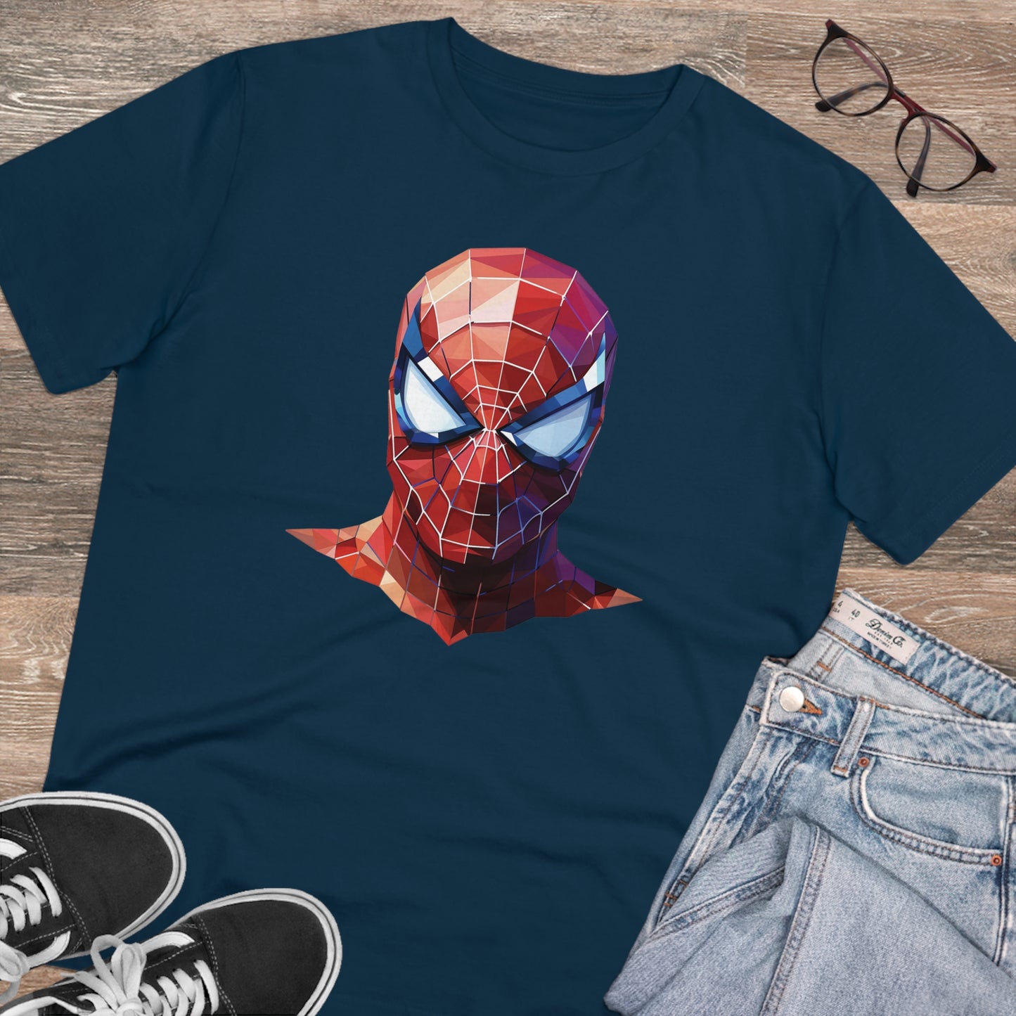 Spider-Man Polygonal Geometric T-Shirt - Swing into Stylish Adventure
