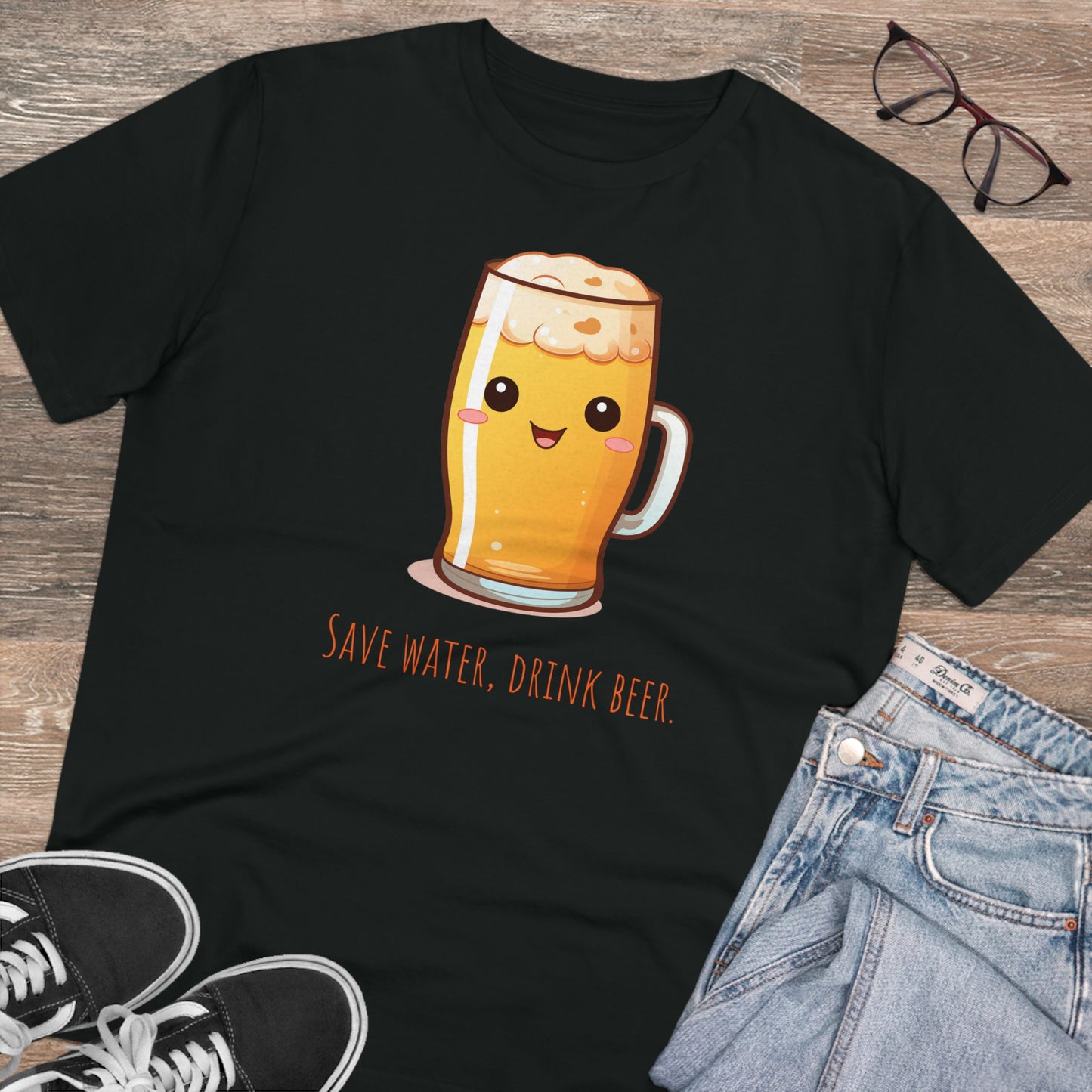 Eco-Friendly Unisex Beer T-Shirt - 'Save Water, Drink Beer'