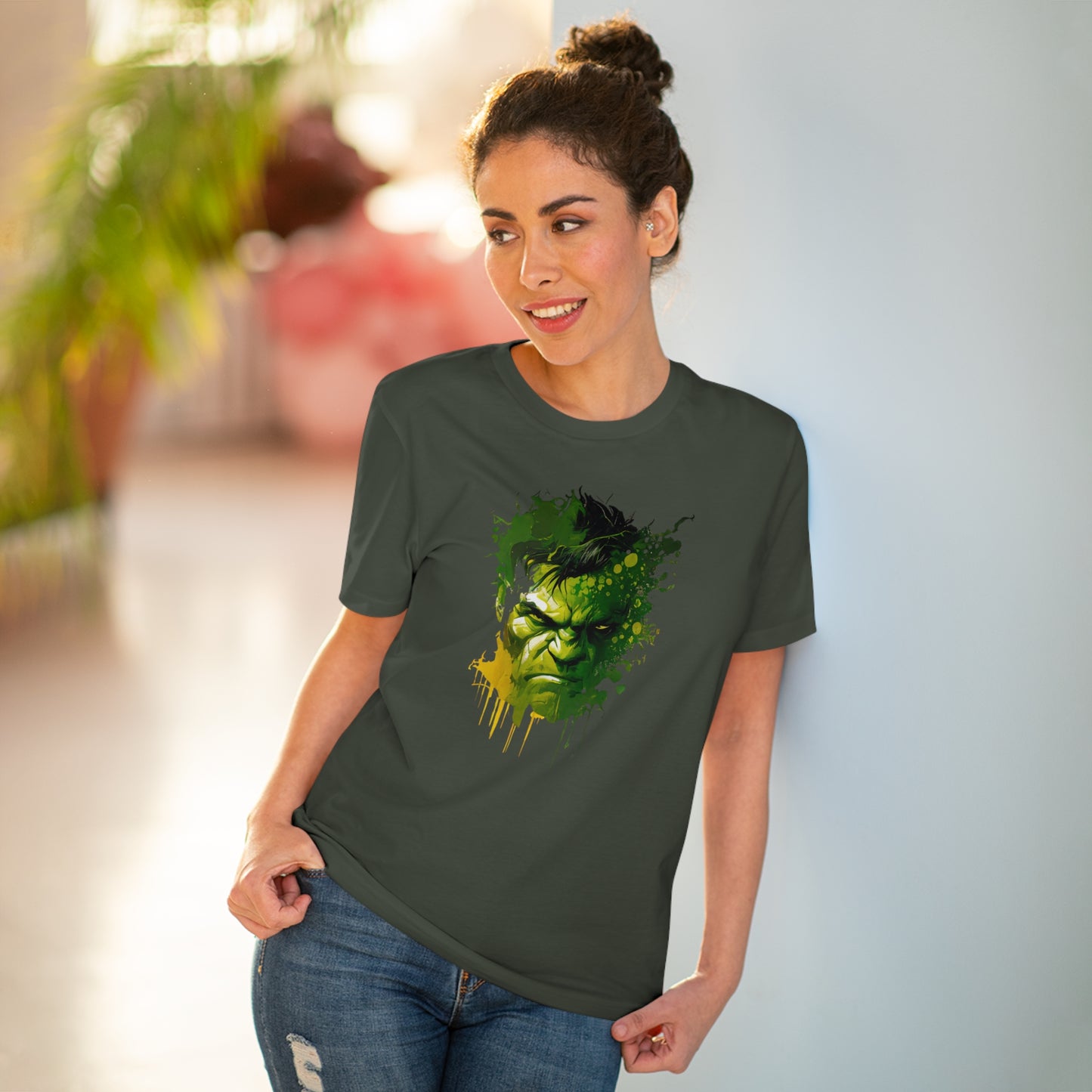 Hulk in Watercolor Style Organic Unisex T-Shirt - Add Some Sustainable and Stylish Flair to Your Wardrobe