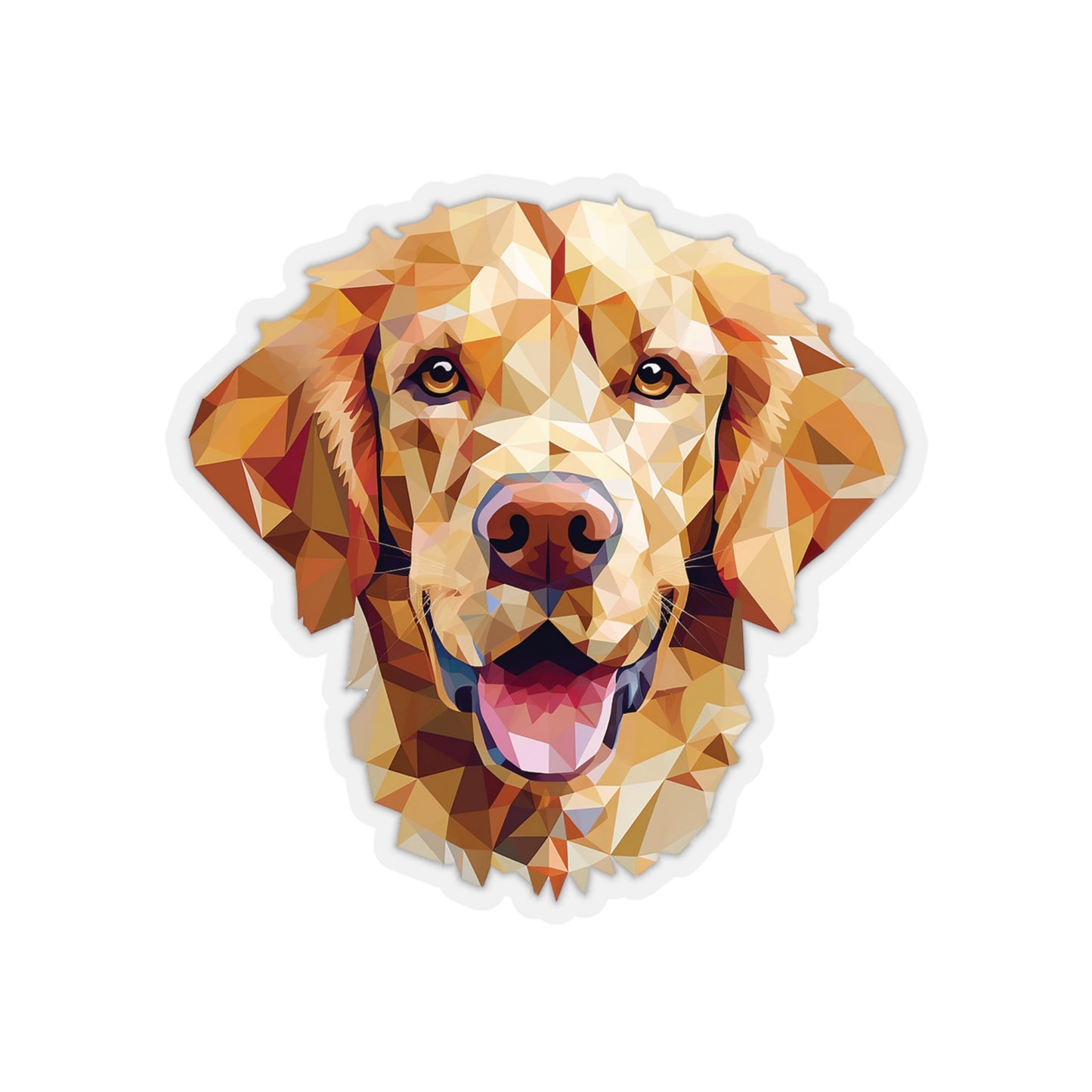 Golden Retriever Geometric Sticker - Embrace Canine Charm