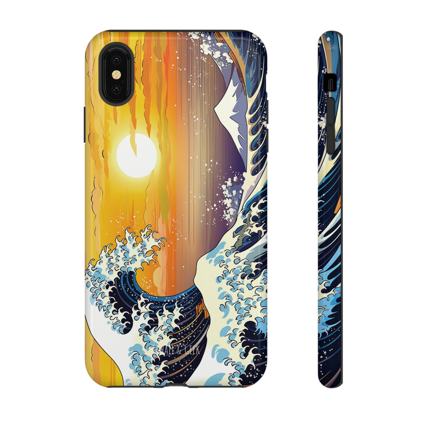 Sunset Big Wave tough Phone Case - Embrace the Majestic Hokusai Style in Your Hands