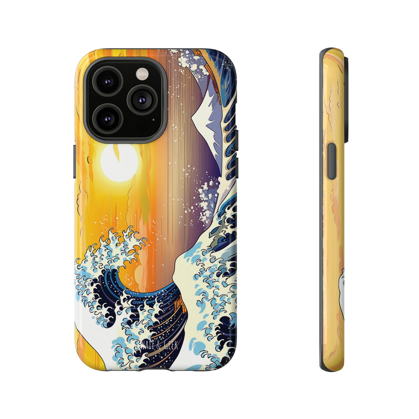 Sunset Big Wave tough Phone Case - Embrace the Majestic Hokusai Style in Your Hands