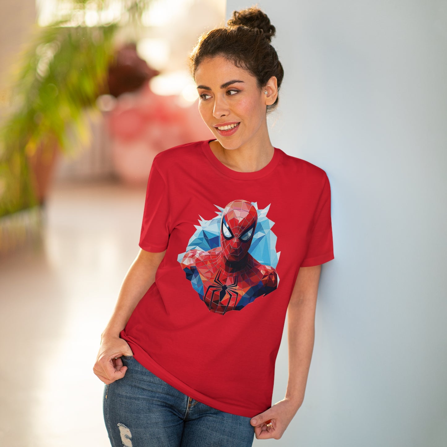 Spider-Man Polygonal Geometric T-Shirt - Swing into Stylish Adventure