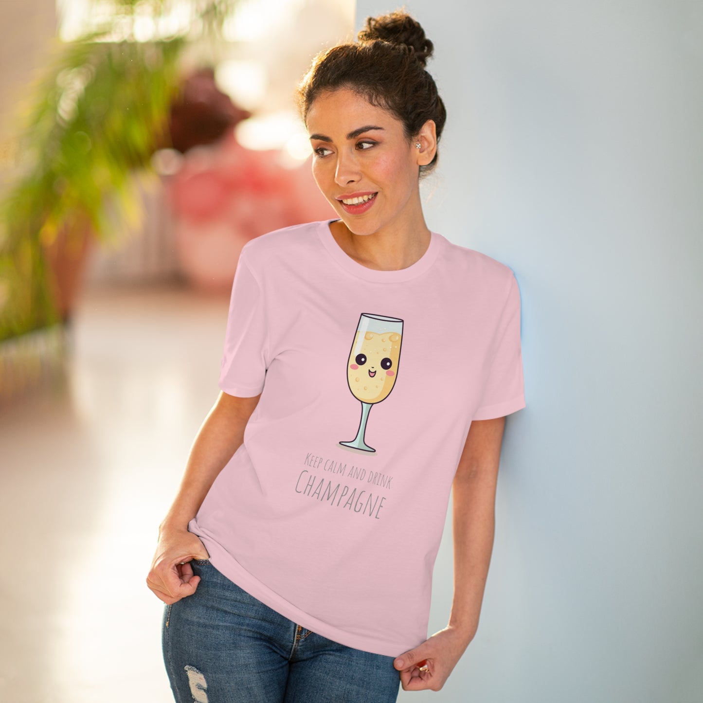 Keep Calm and Drink Champagne T-Shirt - Eco-Friendly Design