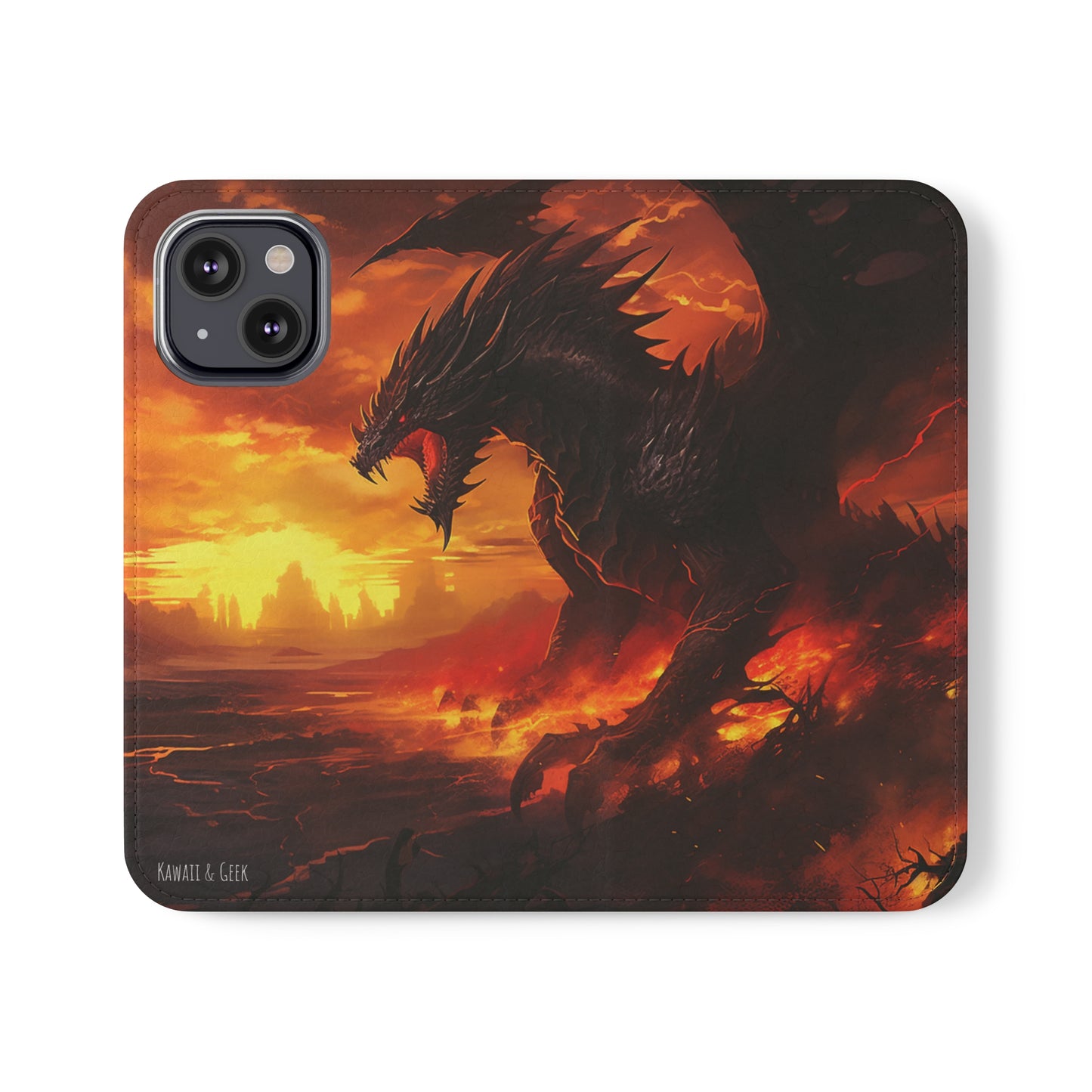 Apocalyptic Red Dragon Flip Phone Case