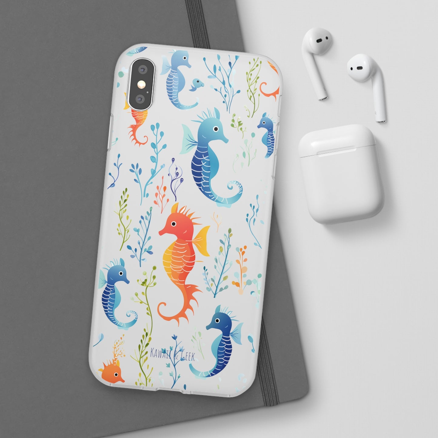 Underwater Seahorse Flexi Transparent phone Case : Dive into Cuteness!