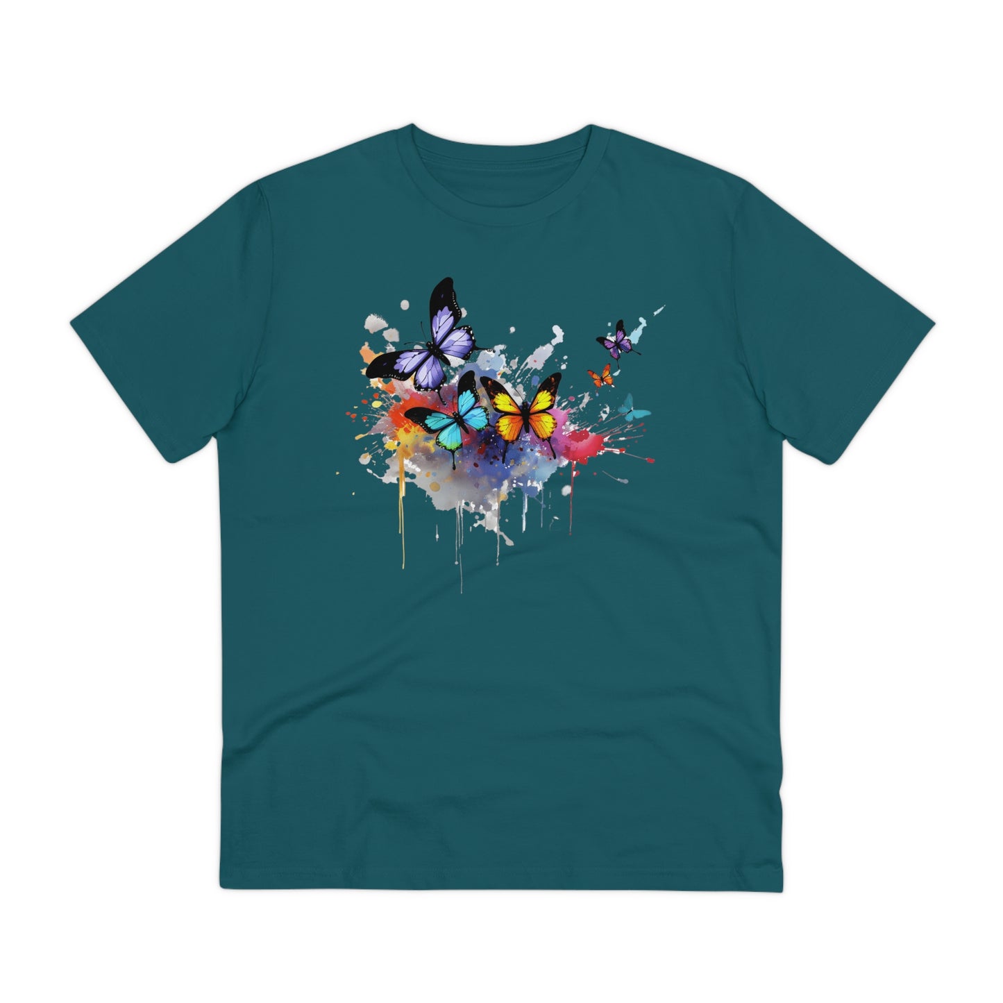 Butterflies Eco-Friendly T-Shirt - Embrace Nature's Vibrant Beauty in Watercolor Style