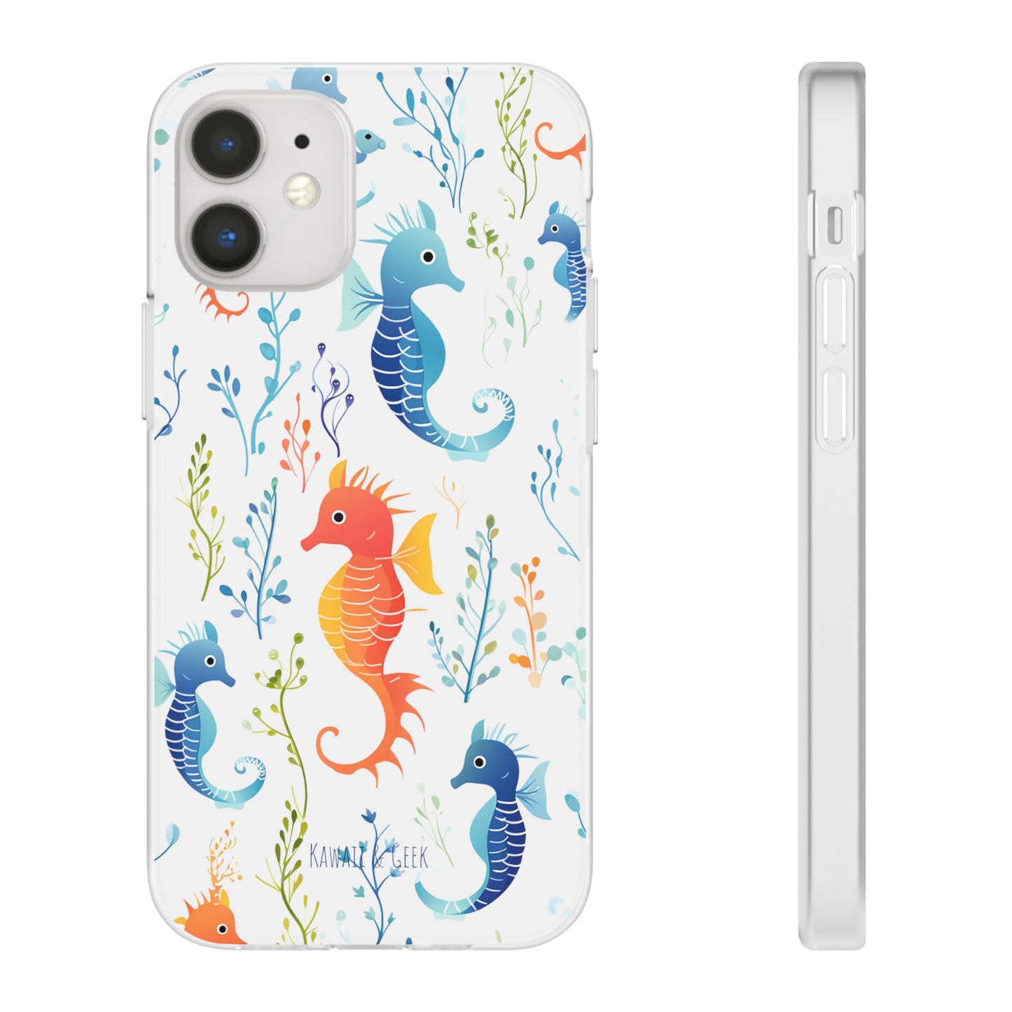 Underwater Seahorse Flexi Transparent phone Case : Dive into Cuteness!