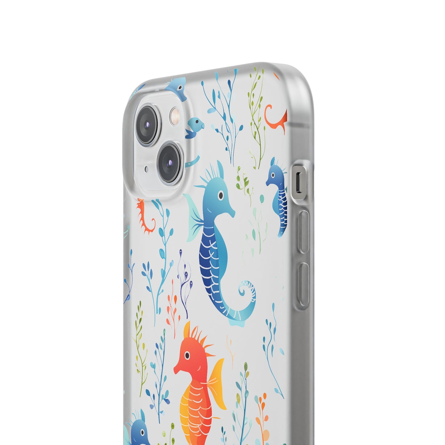 Underwater Seahorse Flexi Transparent phone Case : Dive into Cuteness!