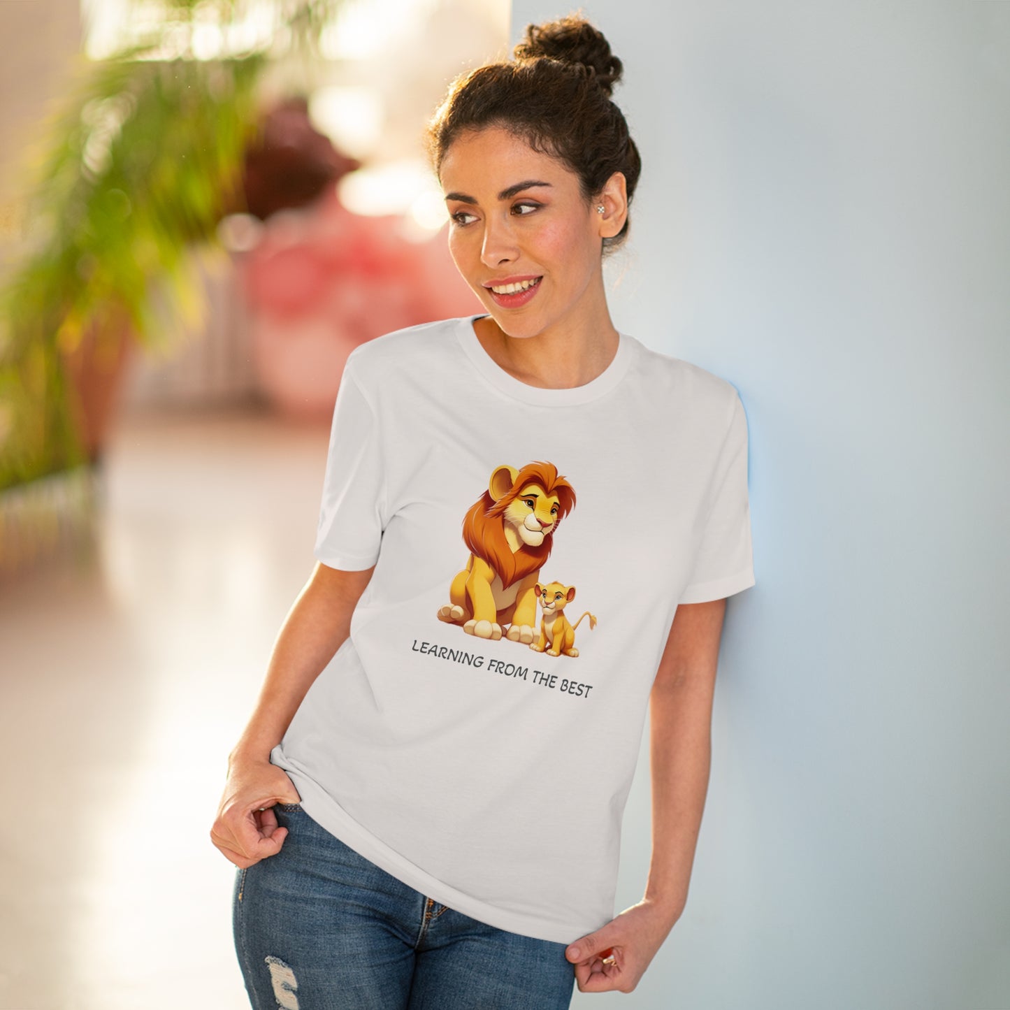 Learning from the Best - Father's Day T-Shirt - Celebrate the Bond with Mufasa and Simba in Eco-Friendly Style