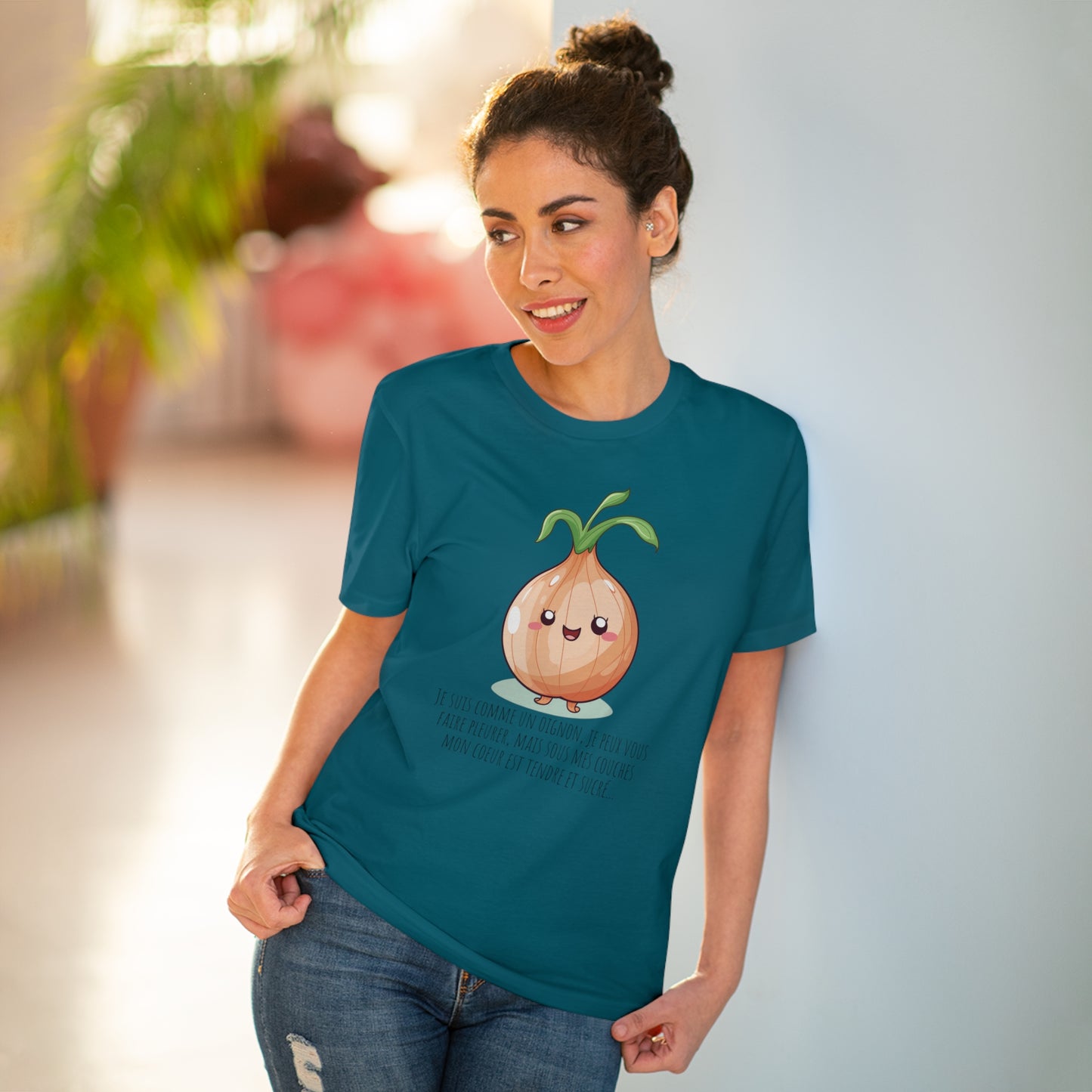 Sweet and Sassy Eco-Friendly Onion T-Shirt for Heartfelt Style - FRENCH