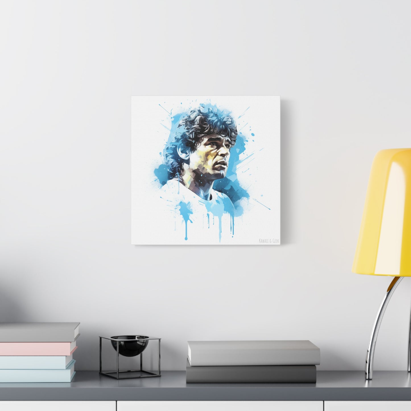 Diego Maradona Watercolor Mastery Cotton Canvas