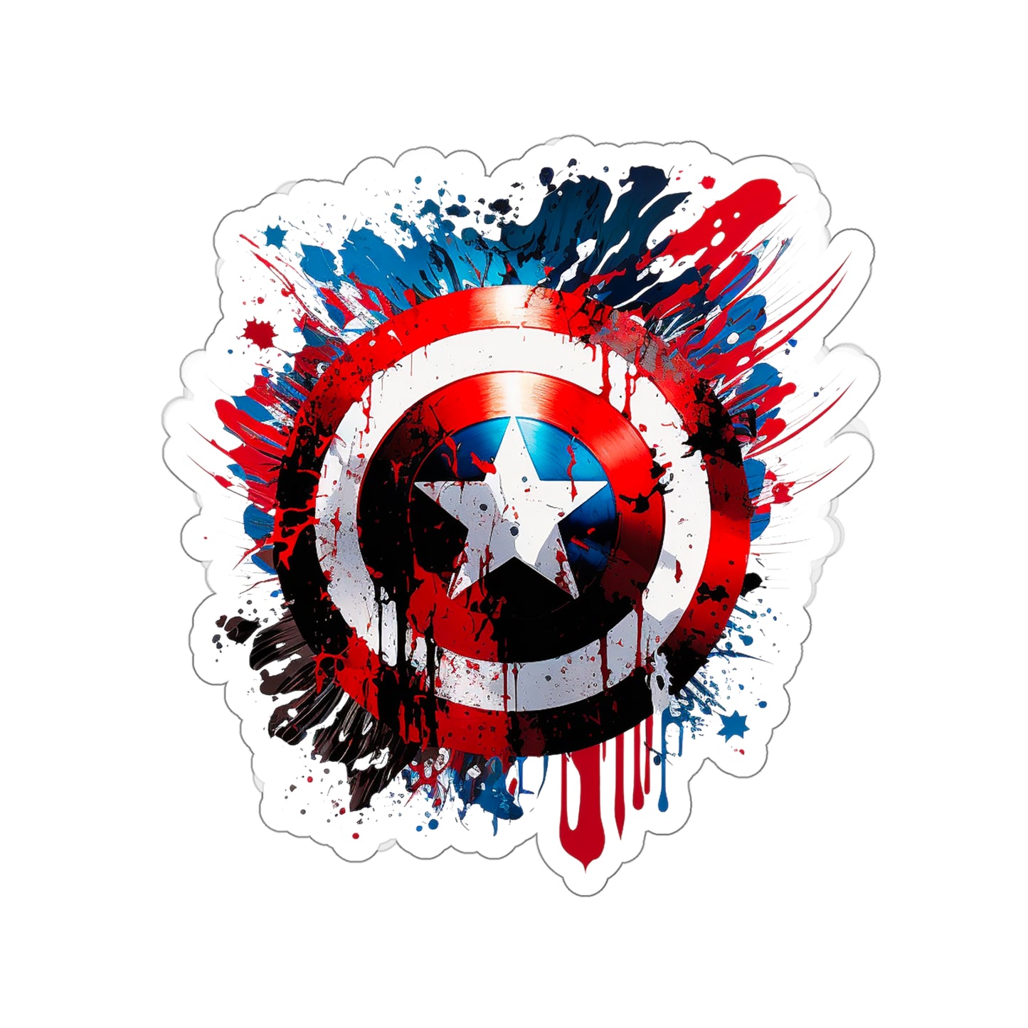 Captain America Shield Sticker - Add Some Pop-Art and Watercolor Style to Your Tech