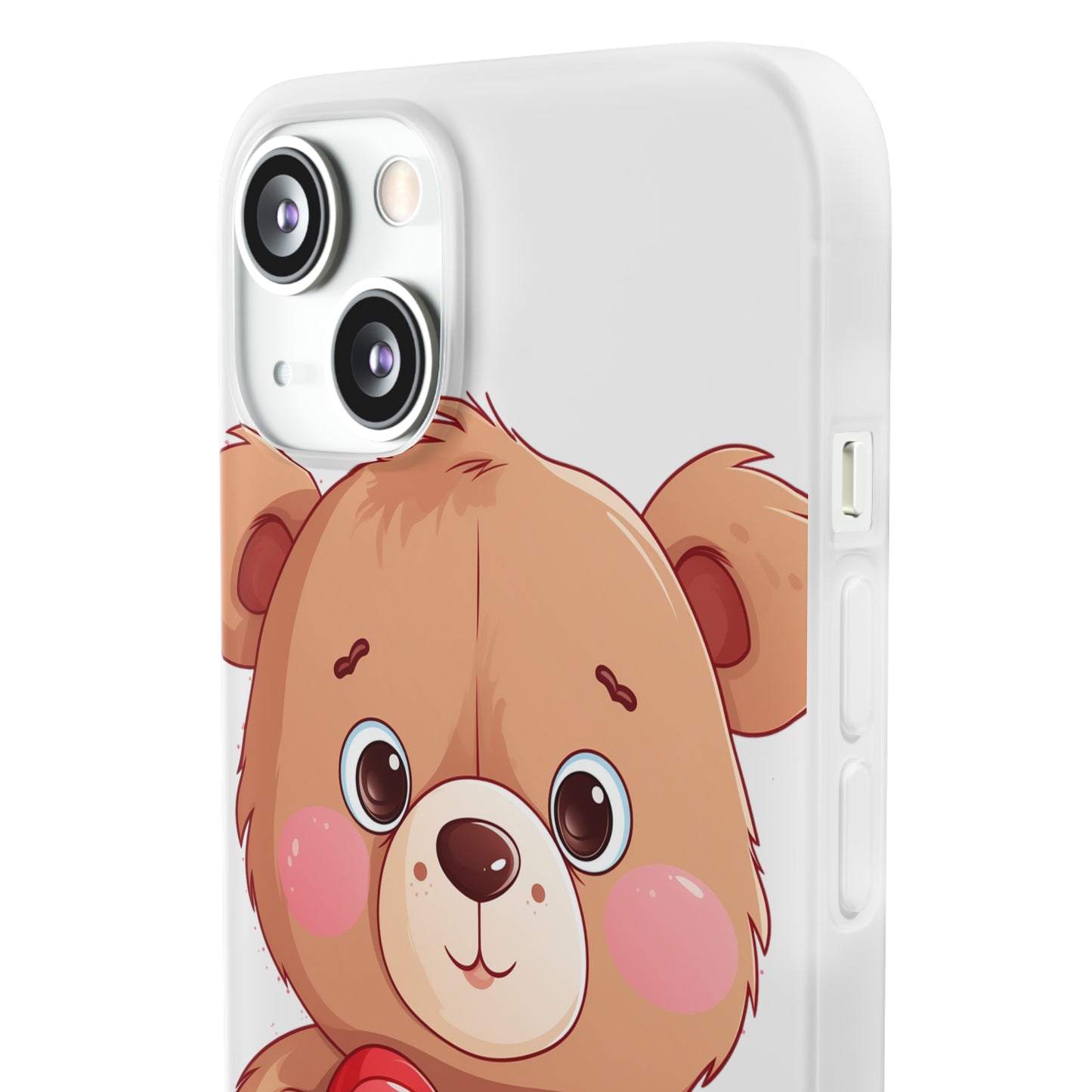 Teddy Bear Heart Phone Case - Flexi & Semi-Transparent - Valentine's Day