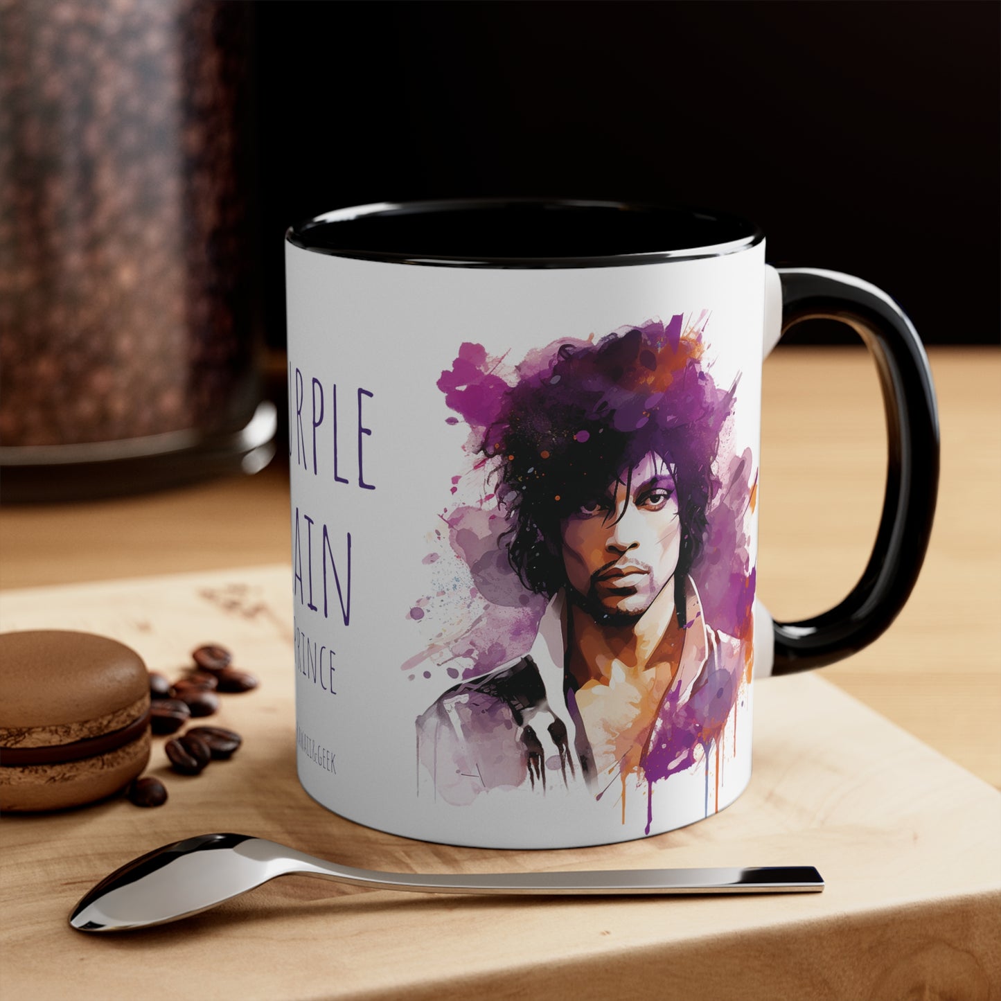 Prince Purple Rain Mug Watercolor Style - Musical Majesty in Every Sip