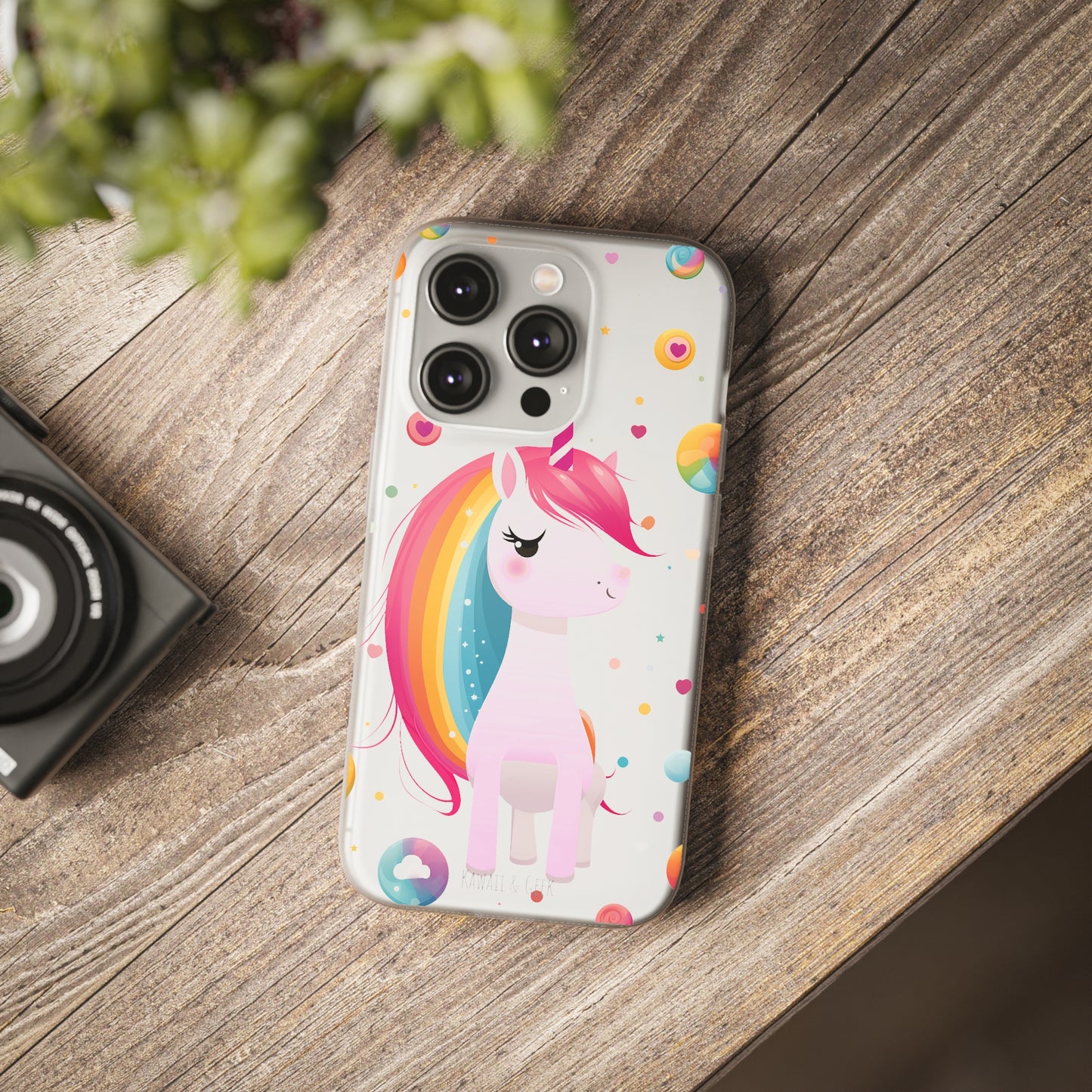 Kawaii Unicorn Flexi Transparent Phone Case