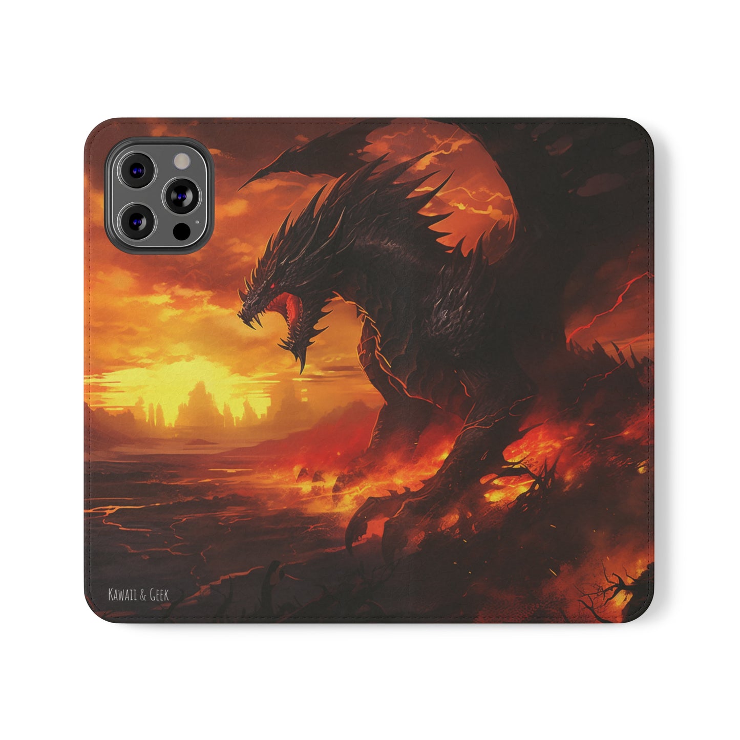 Apocalyptic Red Dragon Flip Phone Case