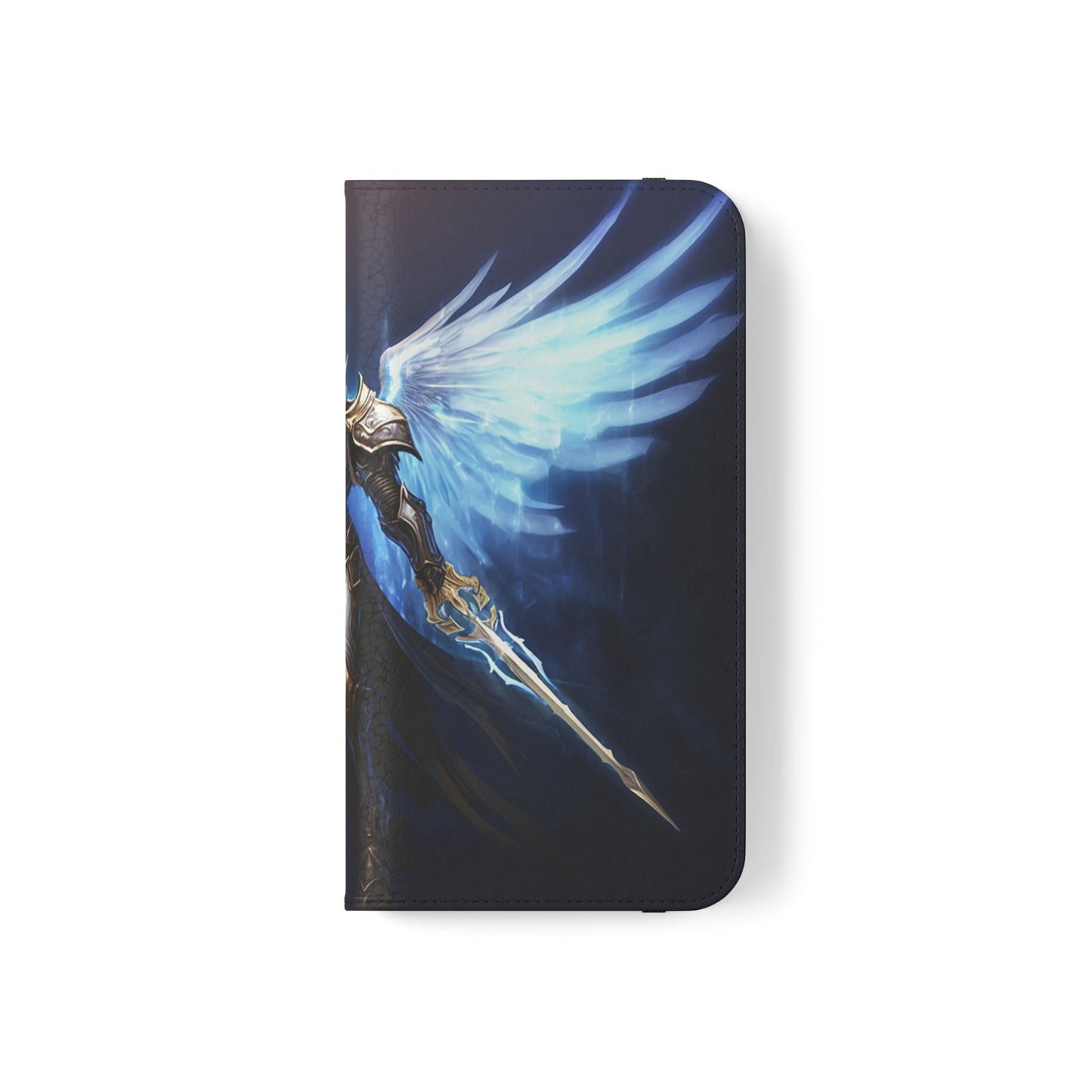 Archangel Flip Phone Case: Ethereal Wings & Sword Design