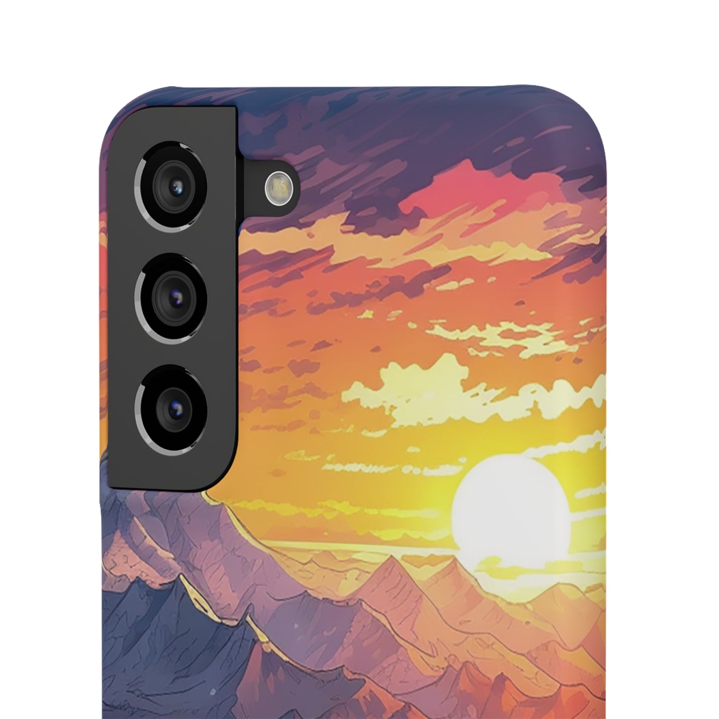 Snowy Mountain Landscape Sunset Phone Case - Embrace the Beauty of Nature on Your Device