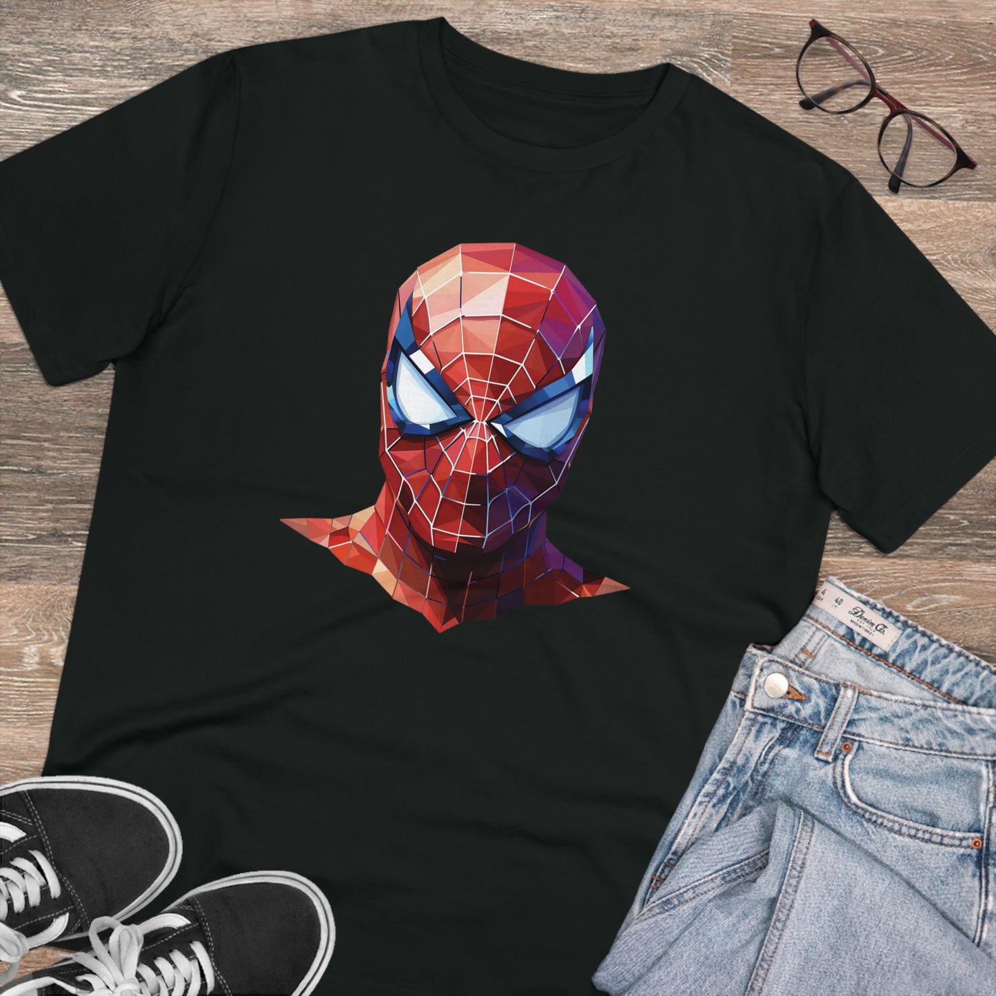 Spider-Man Polygonal Geometric T-Shirt - Swing into Stylish Adventure