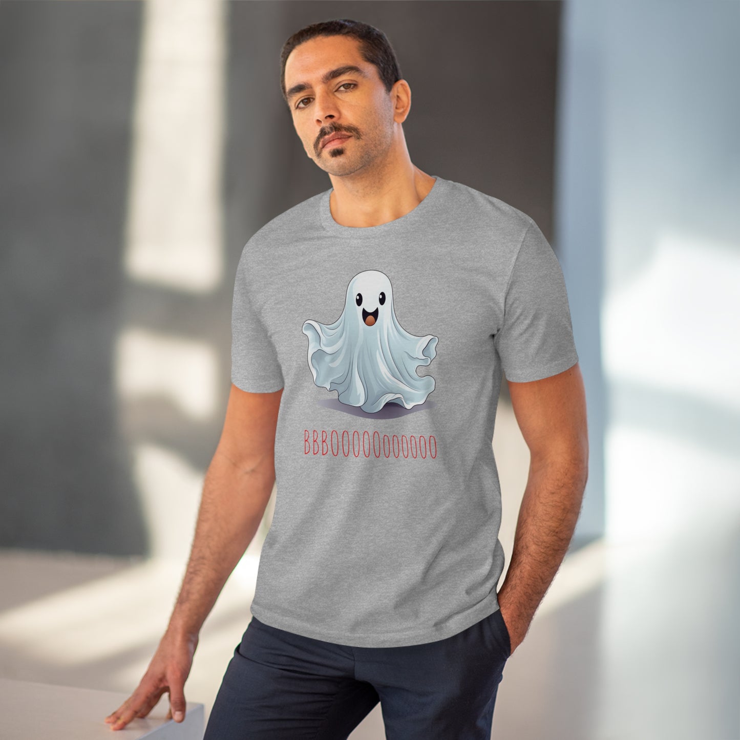 Cute "Booooooooo" Ghost Halloween Eco-Friendly Unisex T-shirt