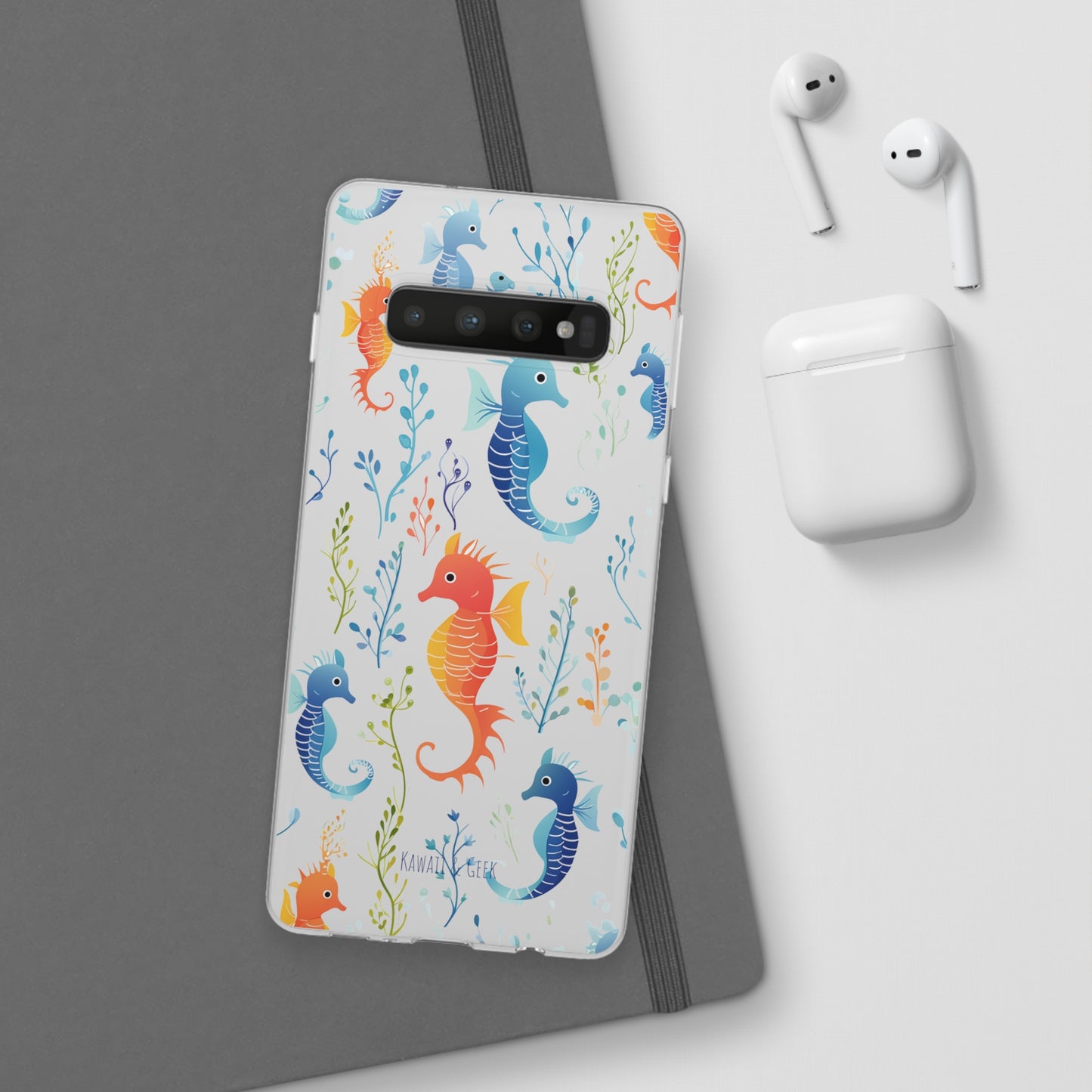 Underwater Seahorse Flexi Transparent phone Case : Dive into Cuteness!