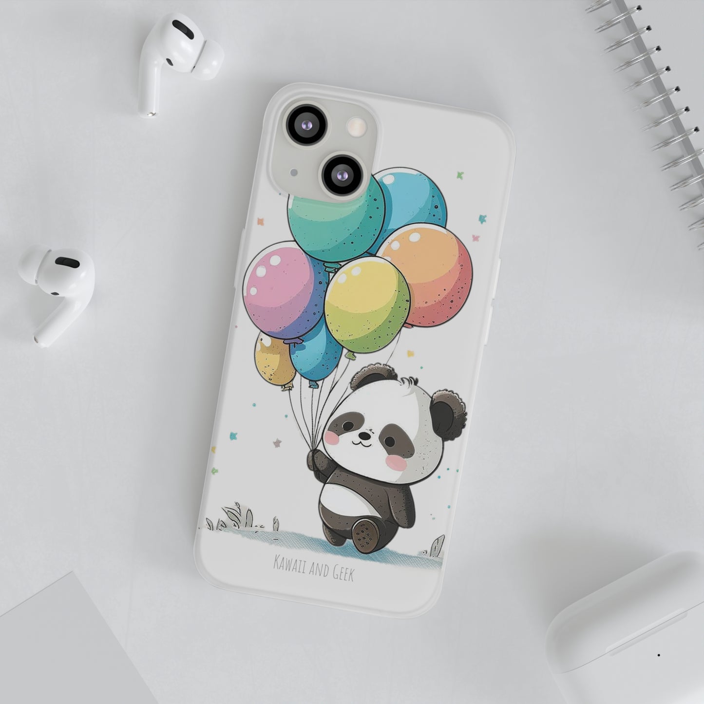 Cute Panda with Balloons flexi Smartphone Case - Add Some Adorable and Protective Style to Your Device