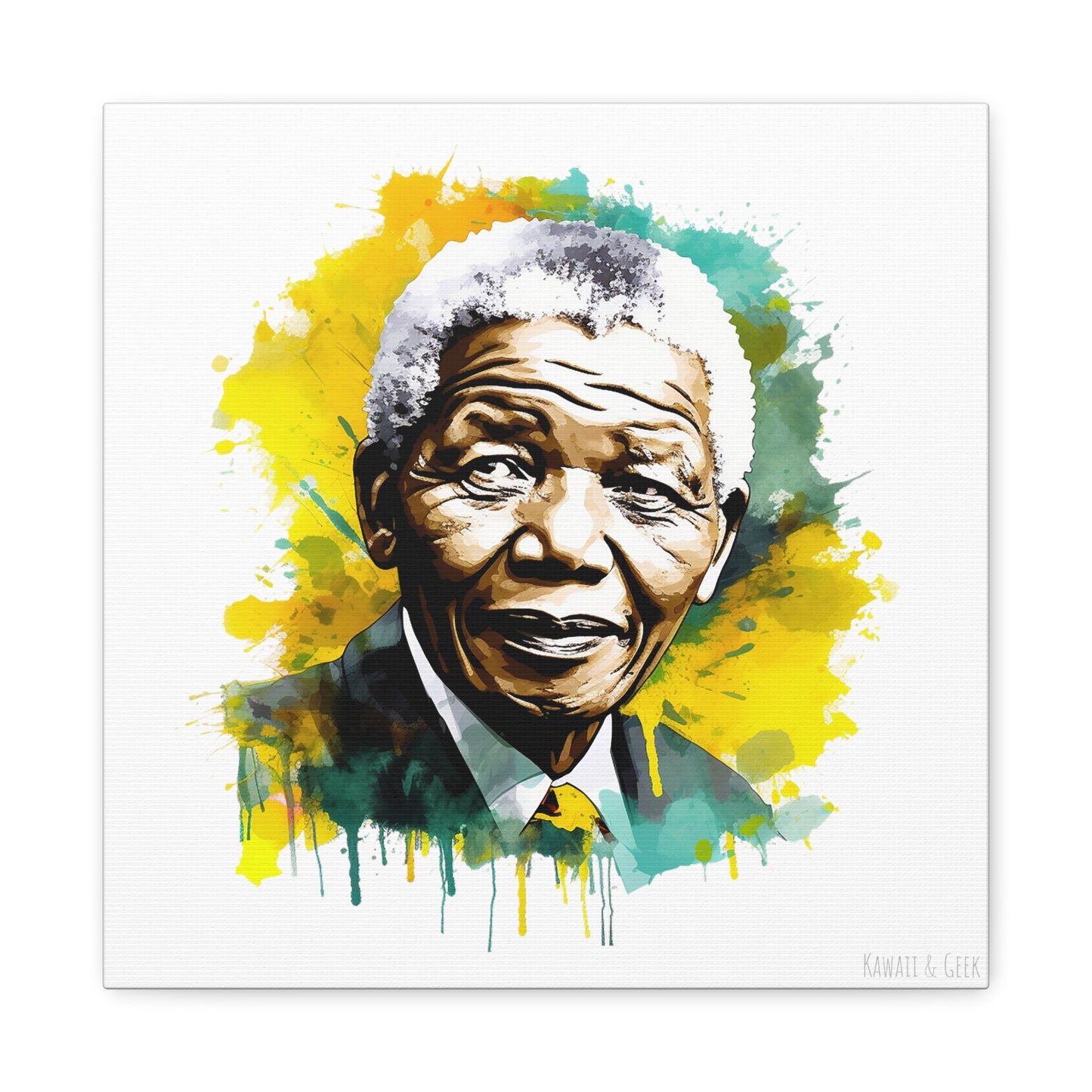 Nelson Mandela Canvas - Inspiring Leadership in Vivid Hues