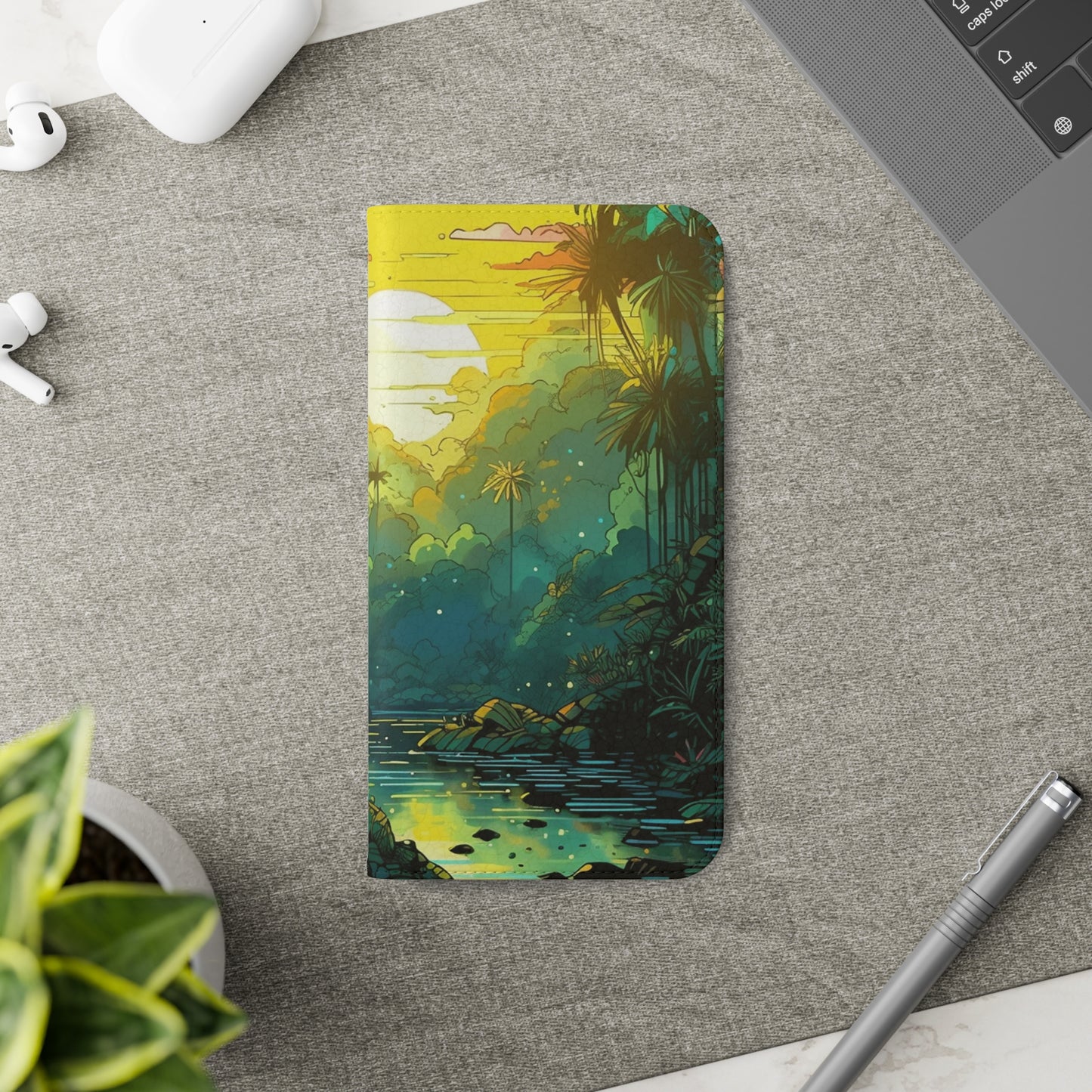 Rainforest at Sunset Flip Phone Case - Capture the Serenity of Nature on Your Device