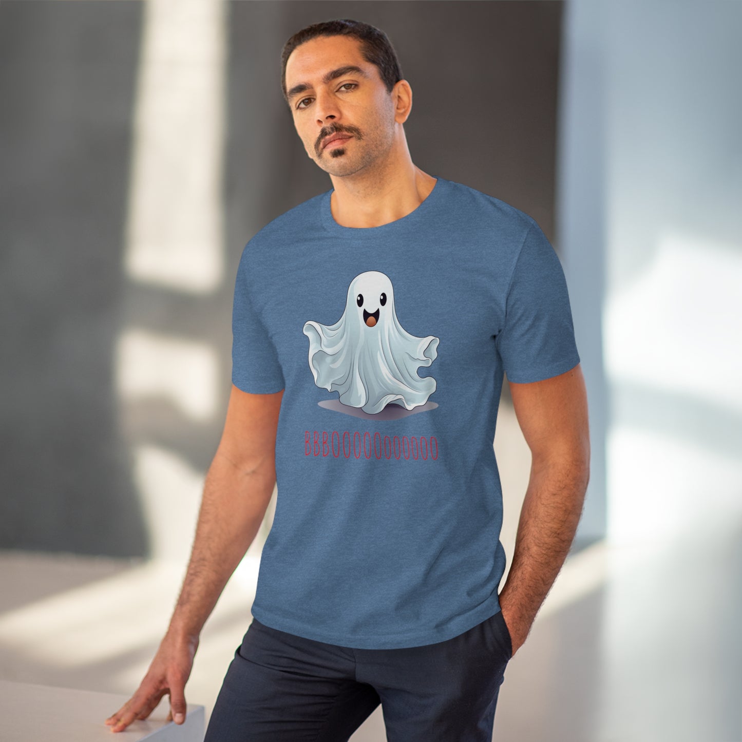 Cute "Booooooooo" Ghost Halloween Eco-Friendly Unisex T-shirt