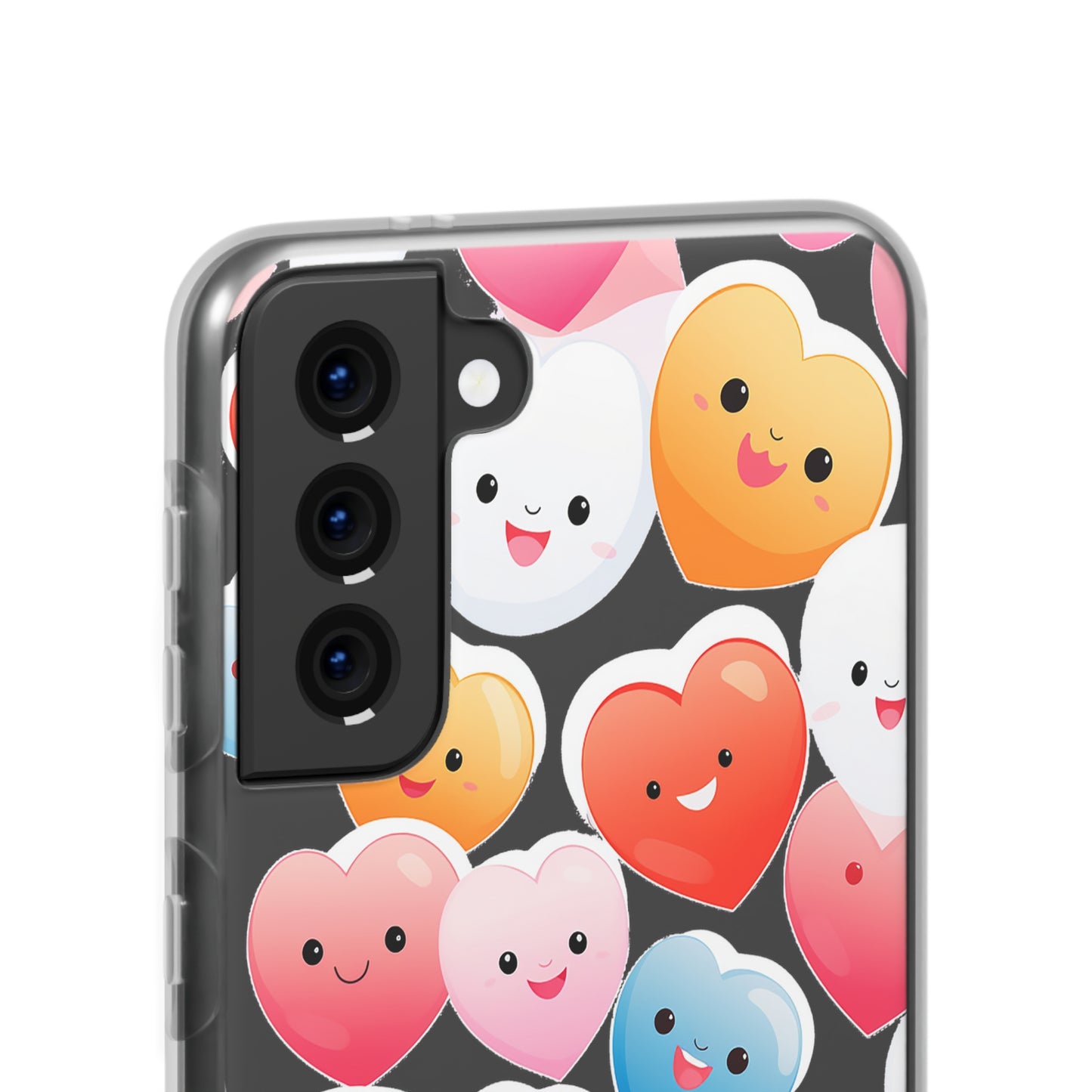 Kawaii Hearts Flexi Transparent Phone Case